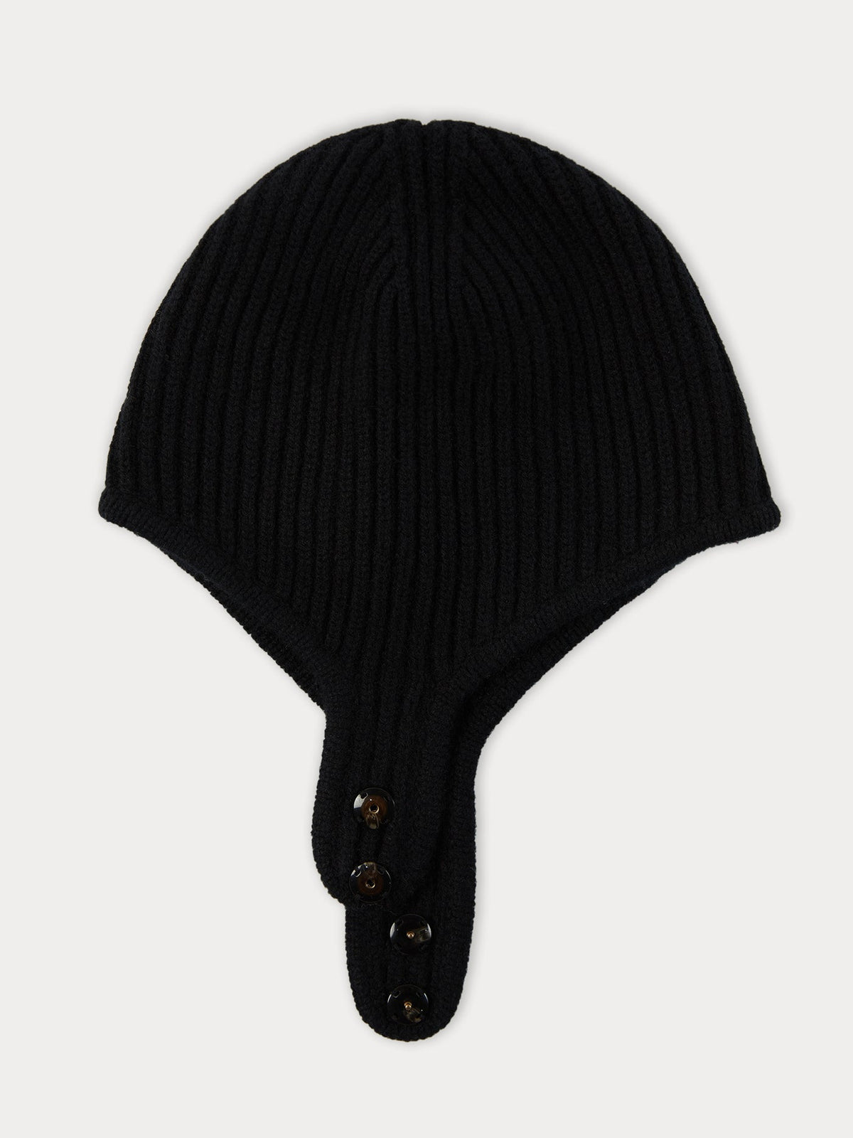 Knitted Aviator Cap — Black