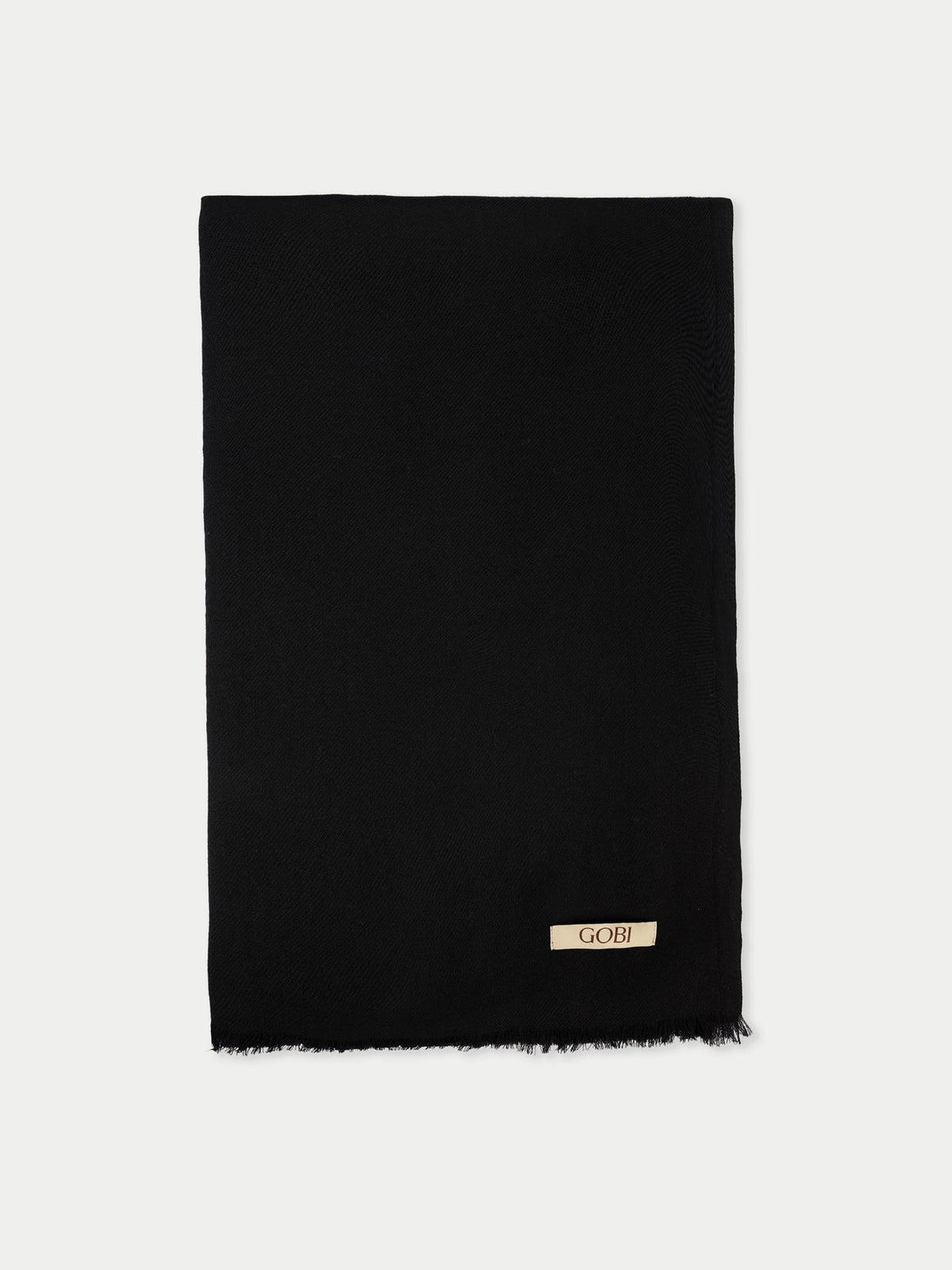 Lightweight Cashmere Woven Scarf — Black