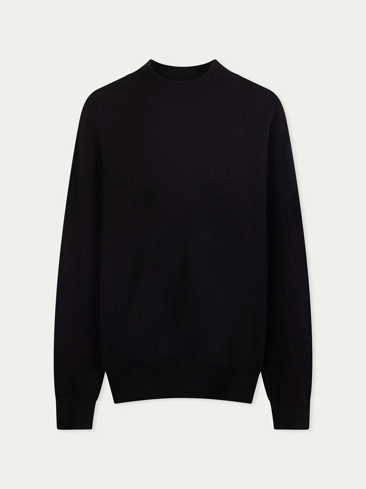 Timeless Mock Neck Cashmere Sweater — Black
