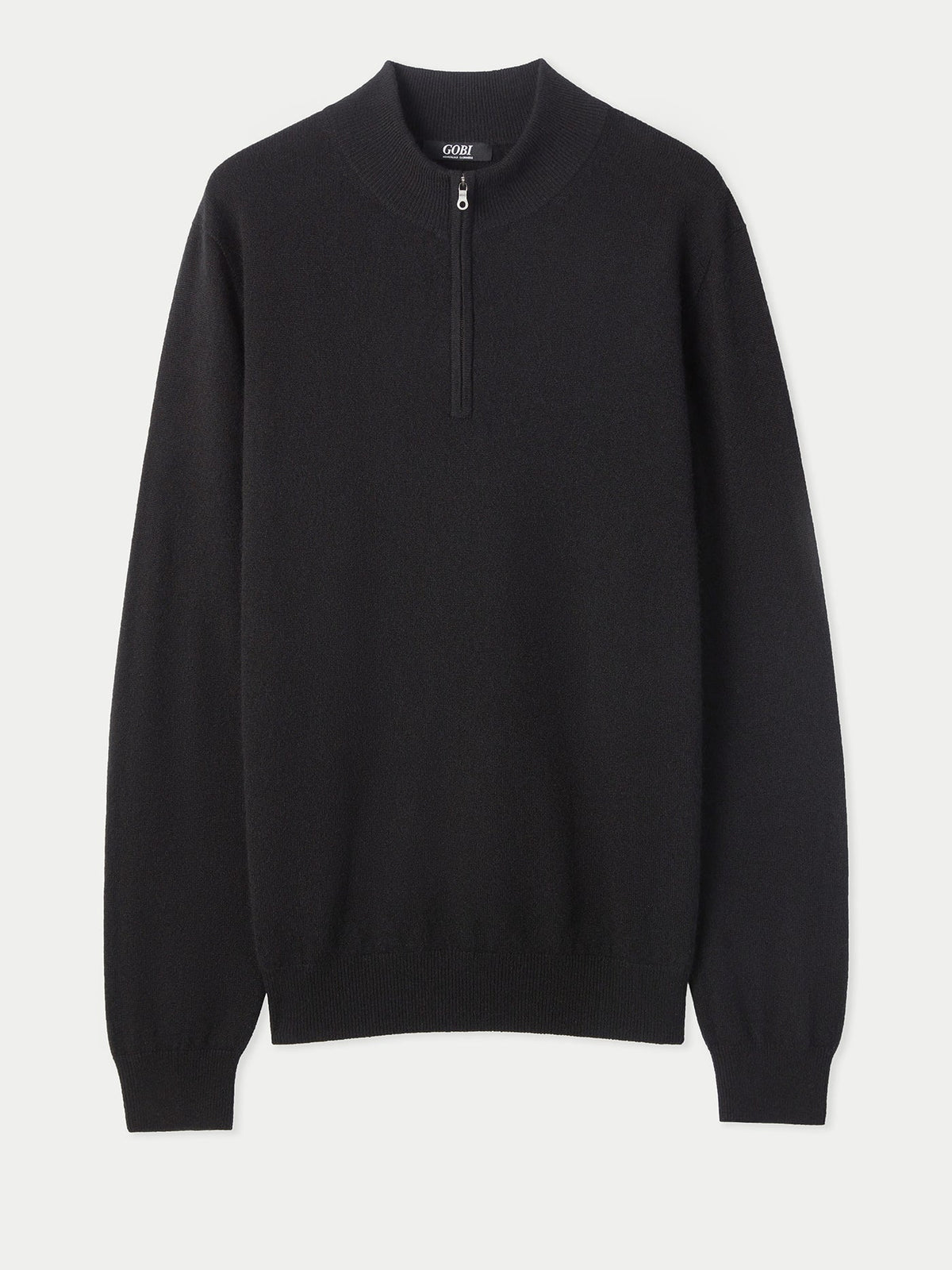 Essential Half-zip Cashmere Sweater — Black