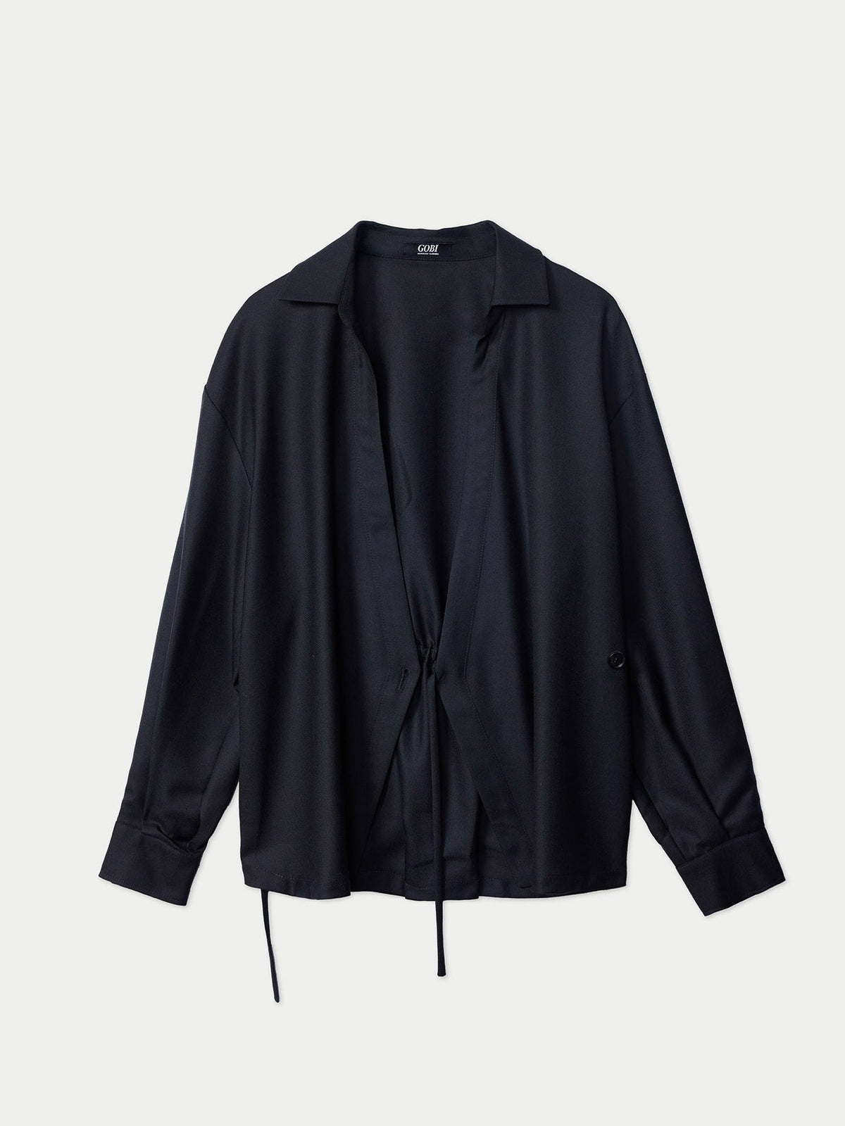 Cashmere Wrap Shirt — Black