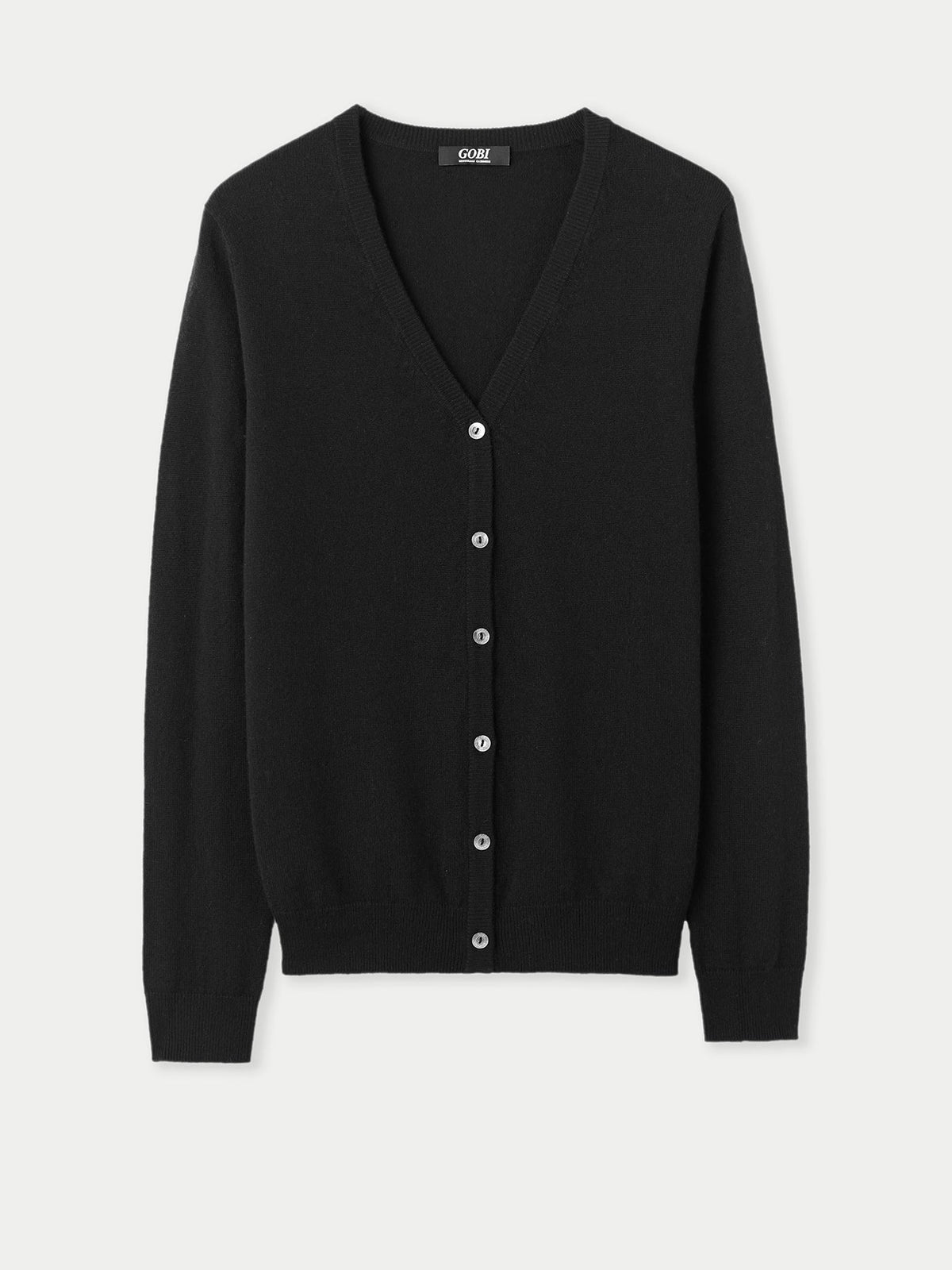 Essential Cashmere V-neck Cardigan — Black