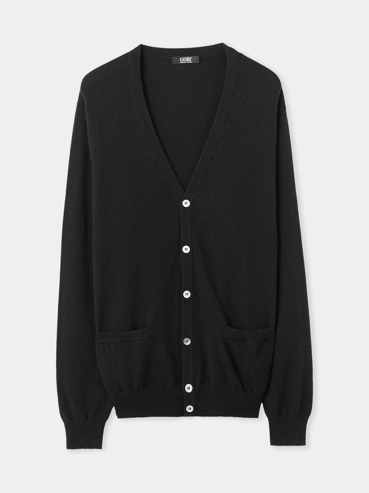 Essential Cashmere V-neck Cardigan — Black