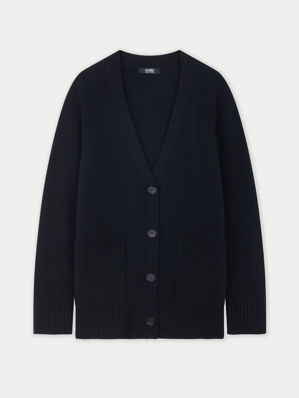Relaxed-fit Cashmere Cardigan — Black