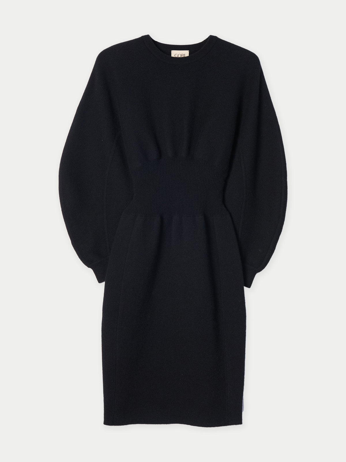 Cashmere Sculptural Dress — Black