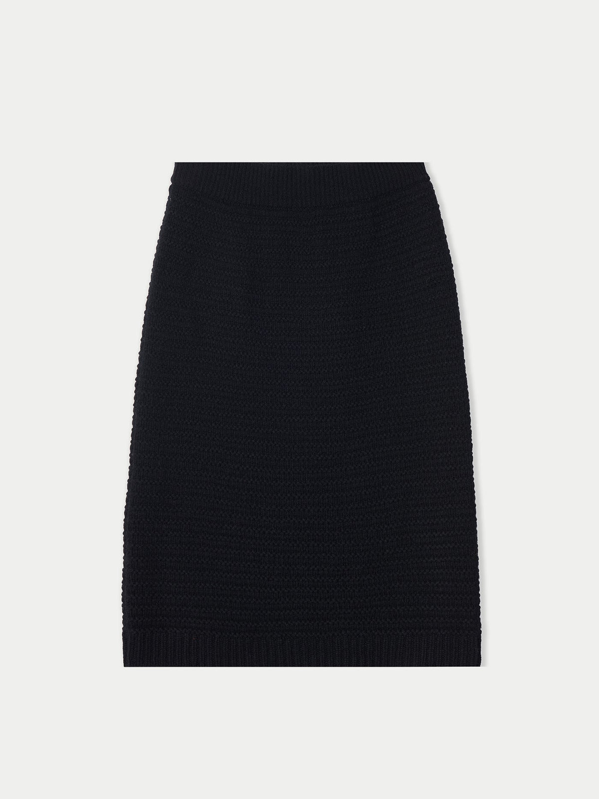 Natural Color Cashmere Sheath Skirt — Black