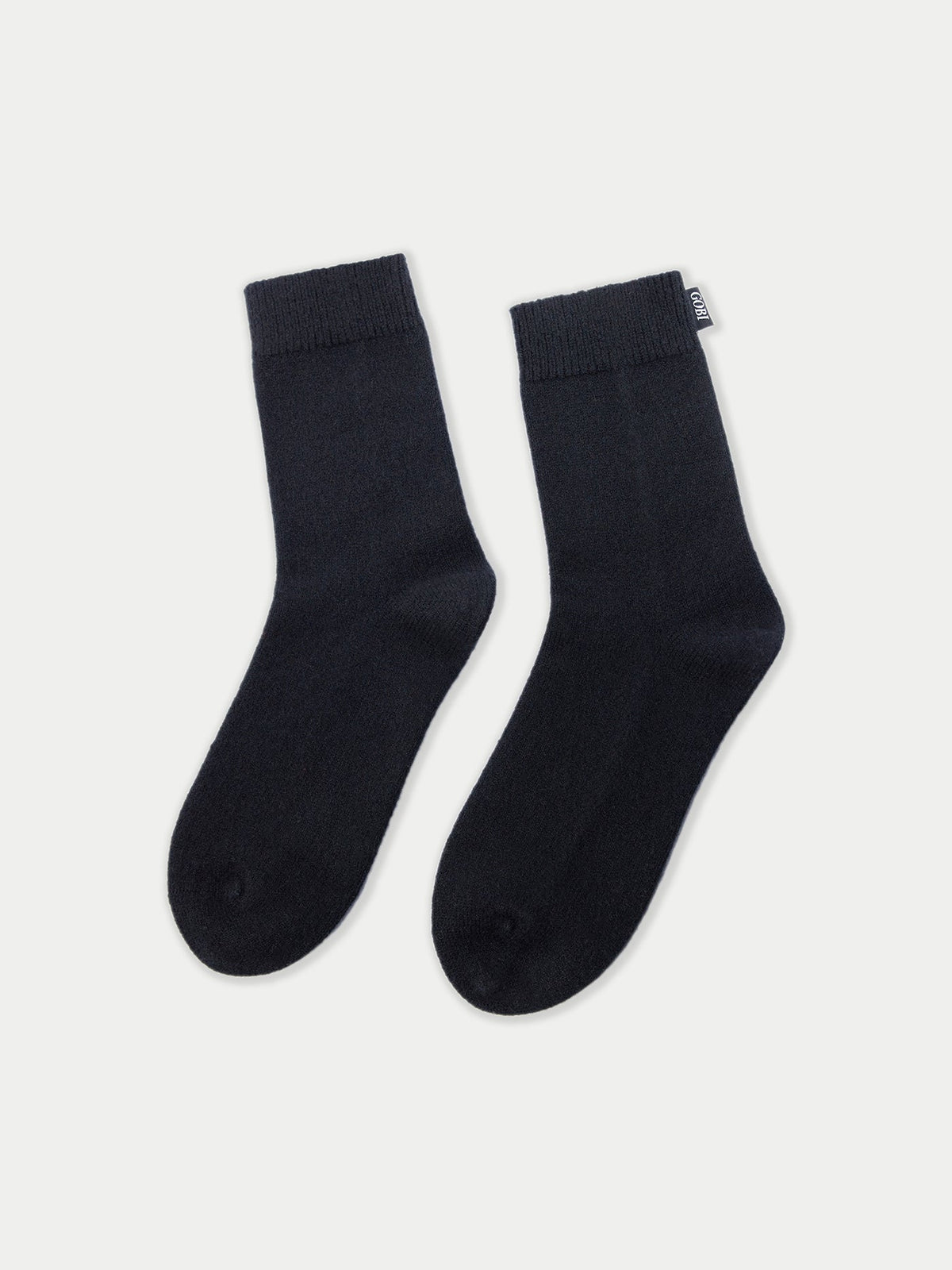 Unisex Cashmere Rib Knit Bed Socks — Black