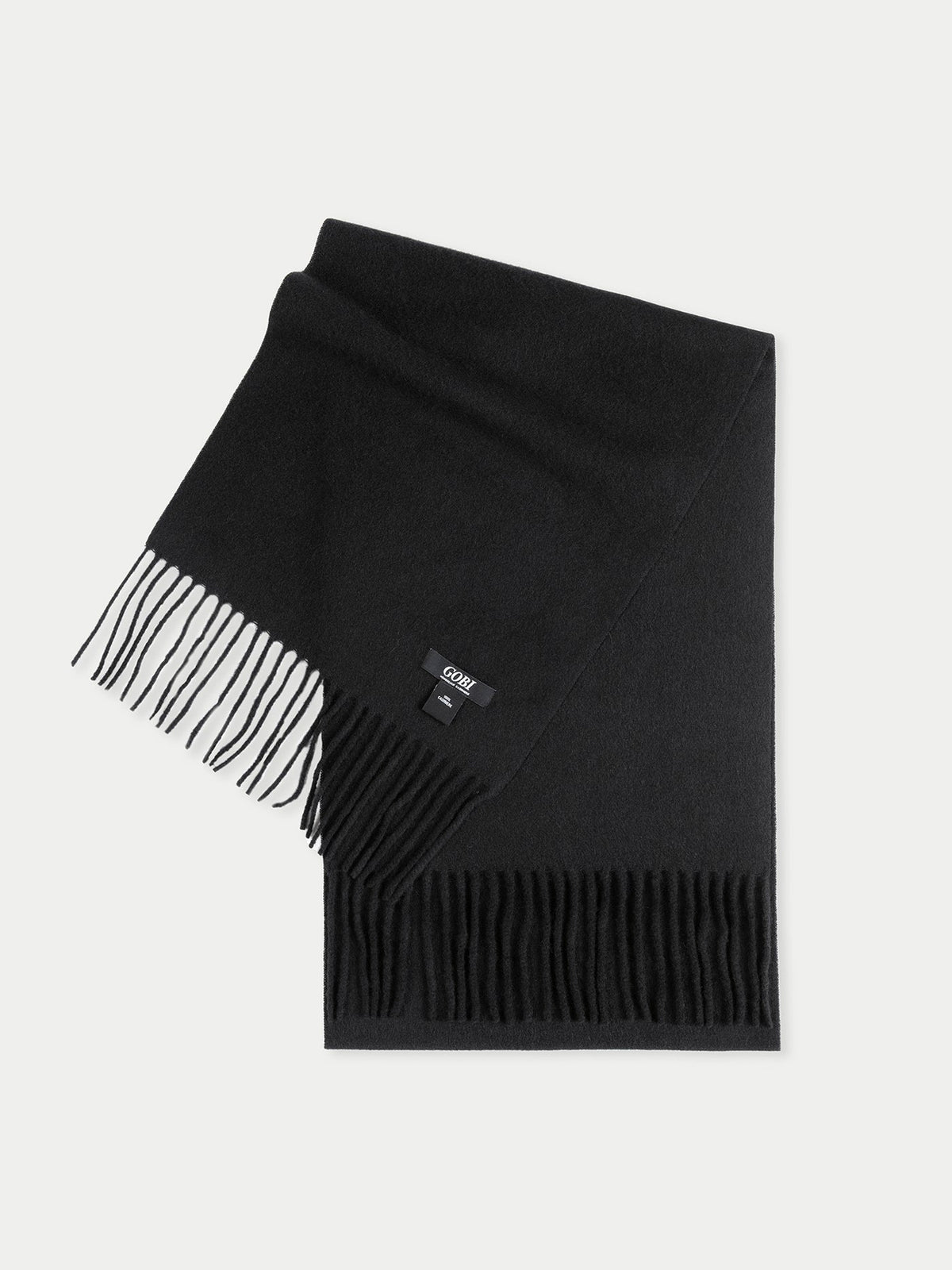 Cashmere Fringed Scarf — Black