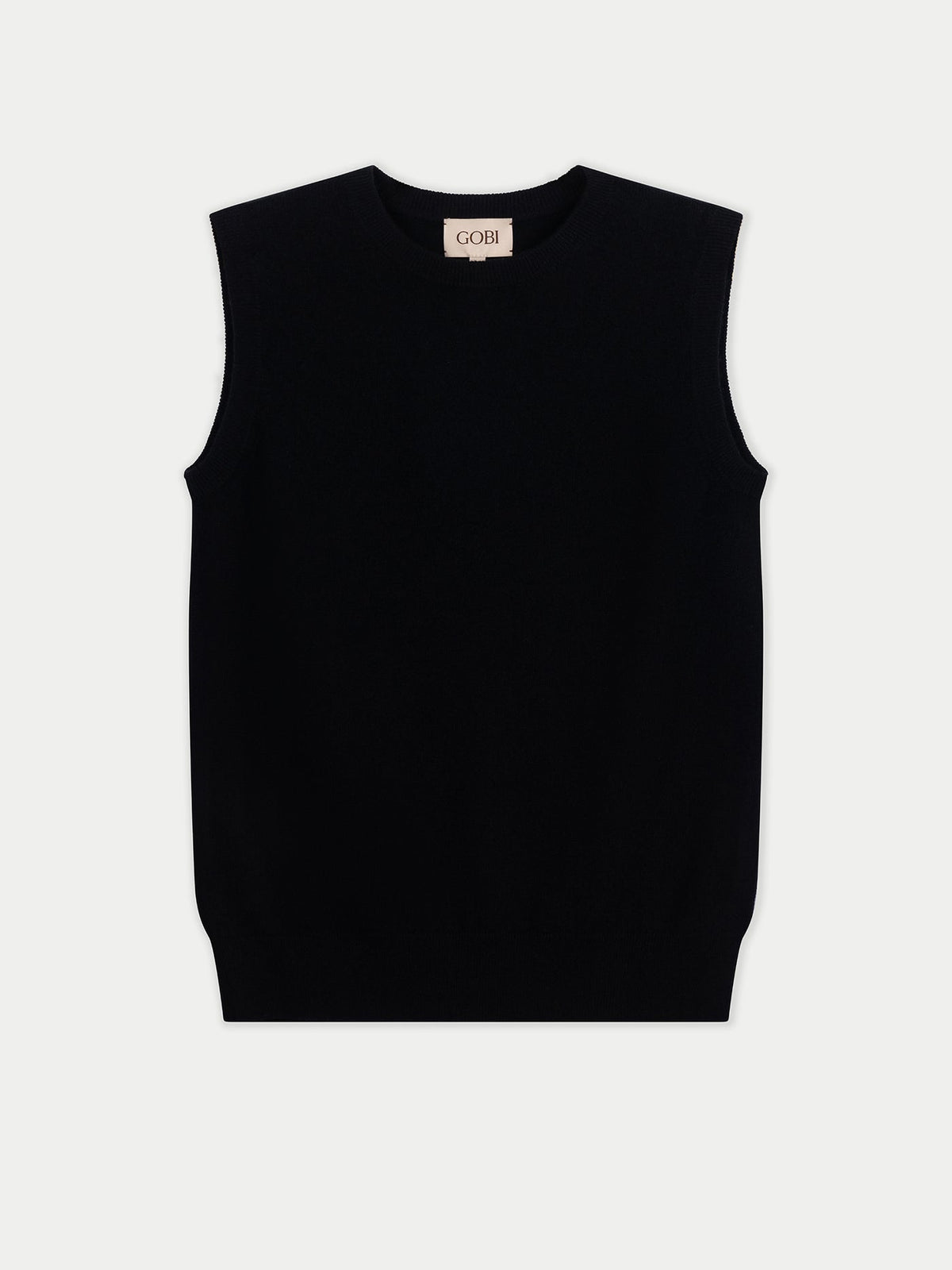 Timeless Cashmere Crewneck Vest — Black