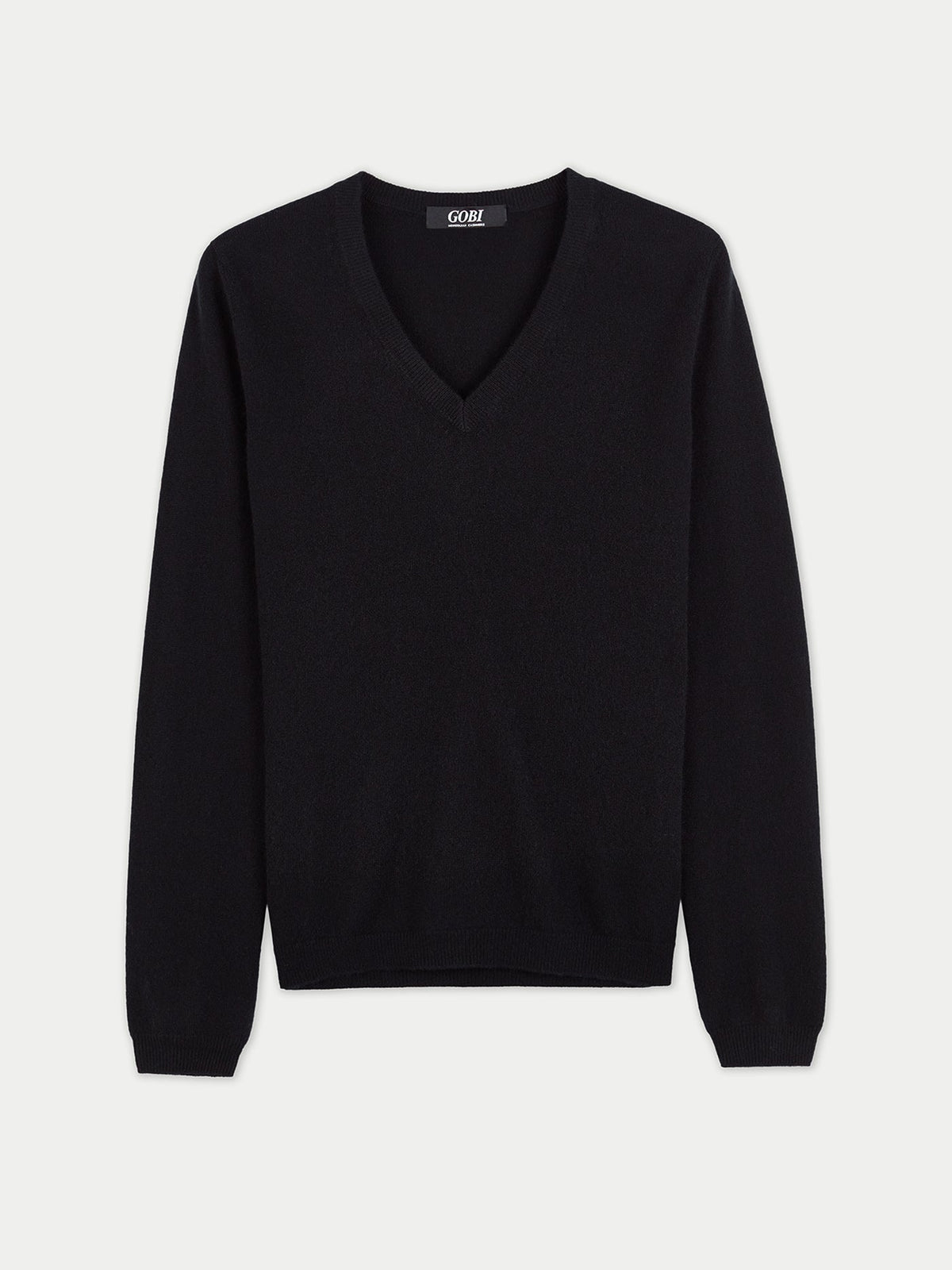 Essential Cashmere V-neck Sweater — Black