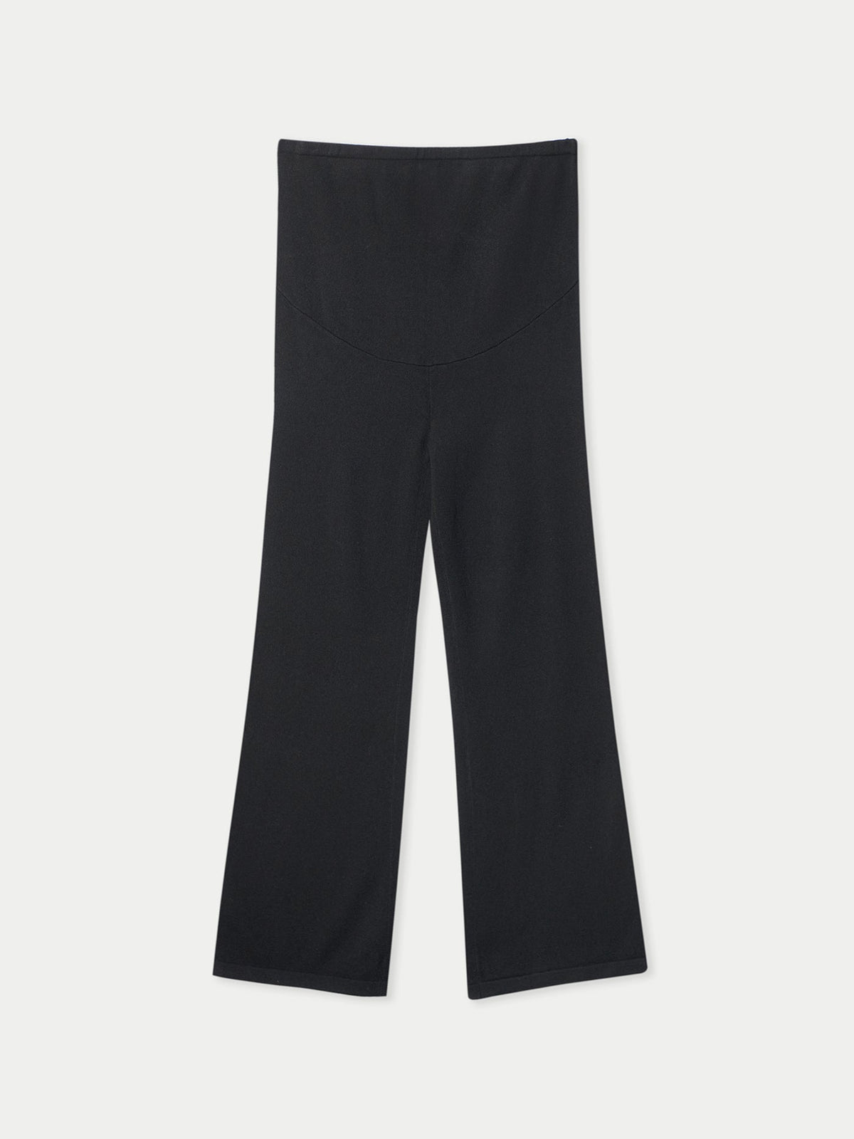Wide-leg Knitted Maternity Cashmere Pants — Black