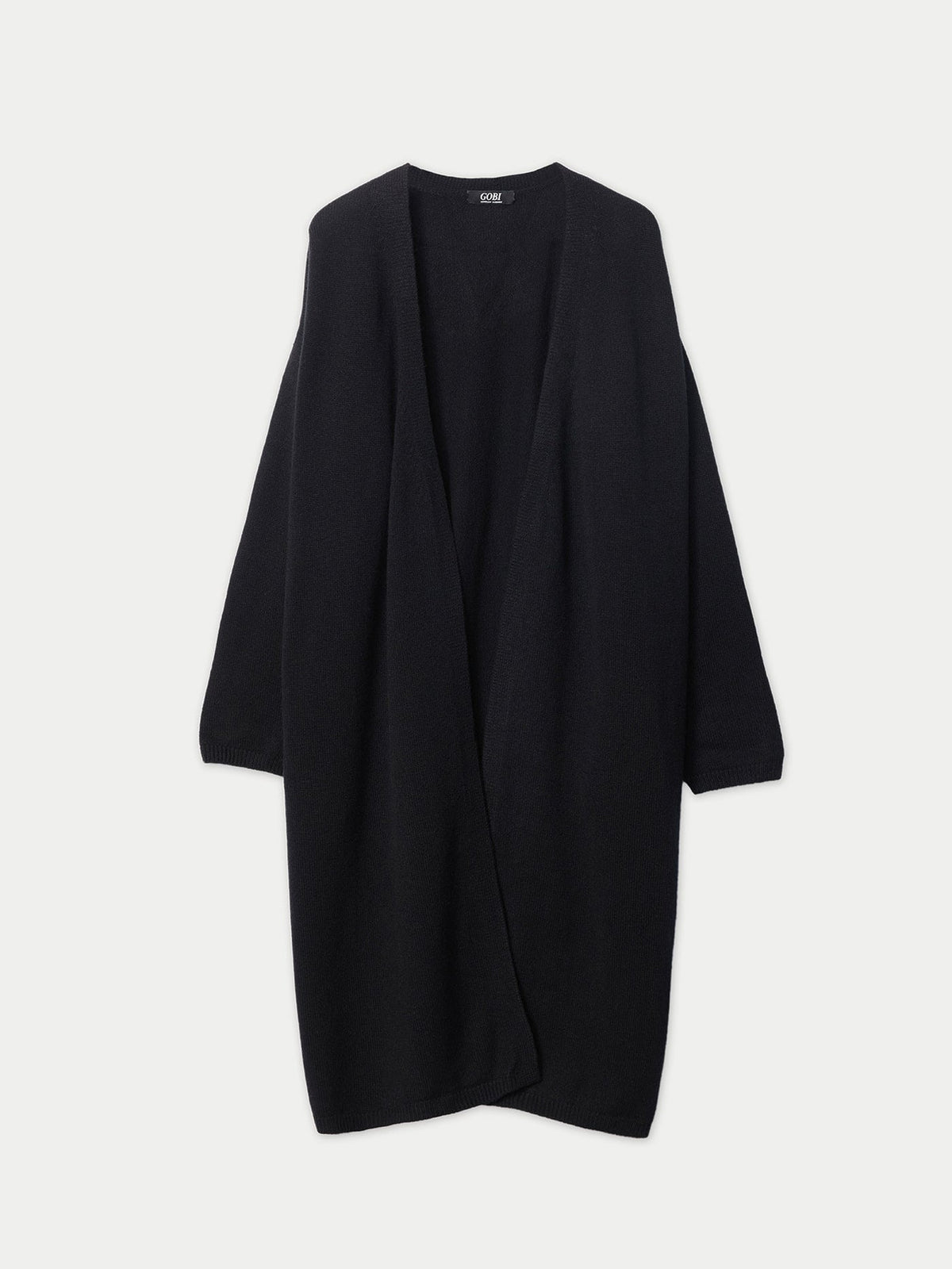 Long Maternity Cashmere Robe — Black