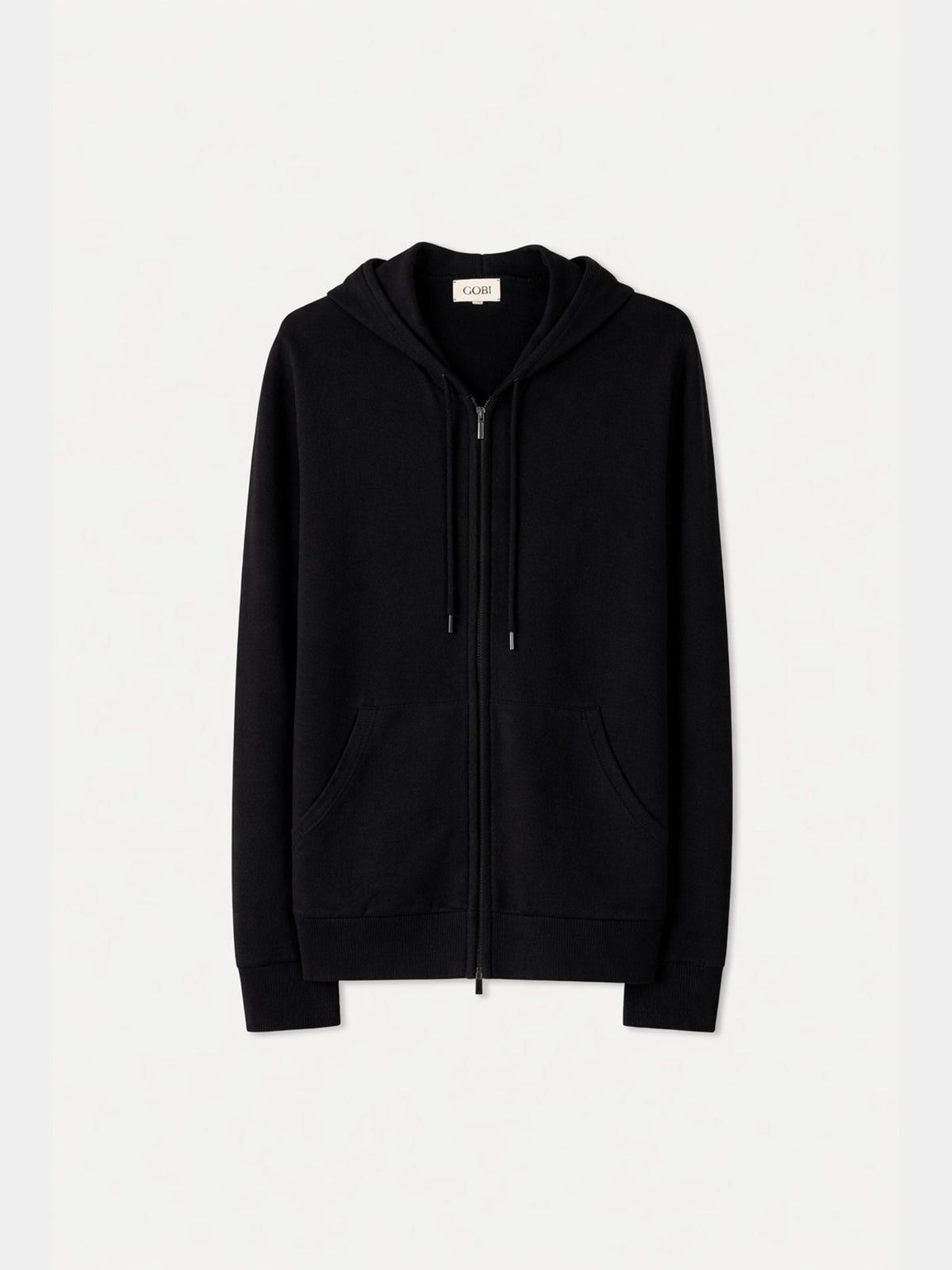Men's Zip-up Cashmere Hoodie — Black