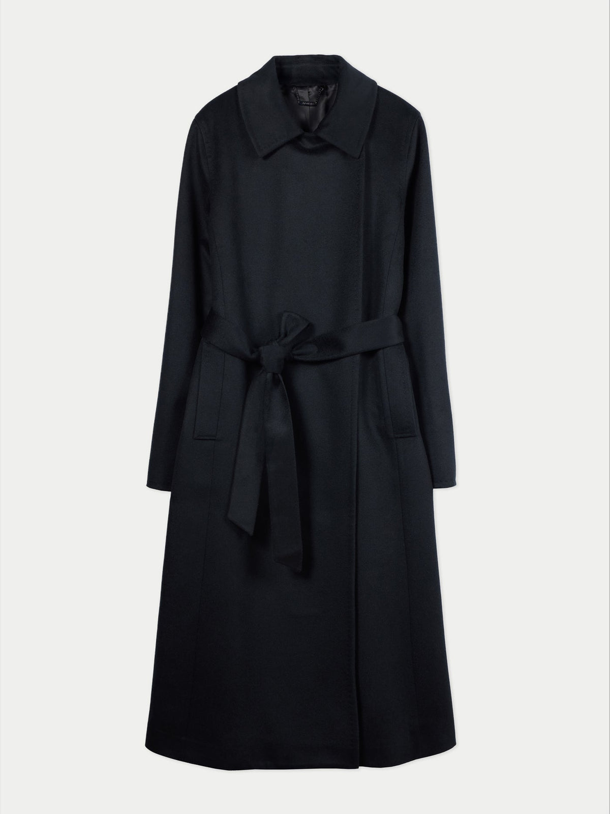 Cashmere Wrap Coat With Belt — Black