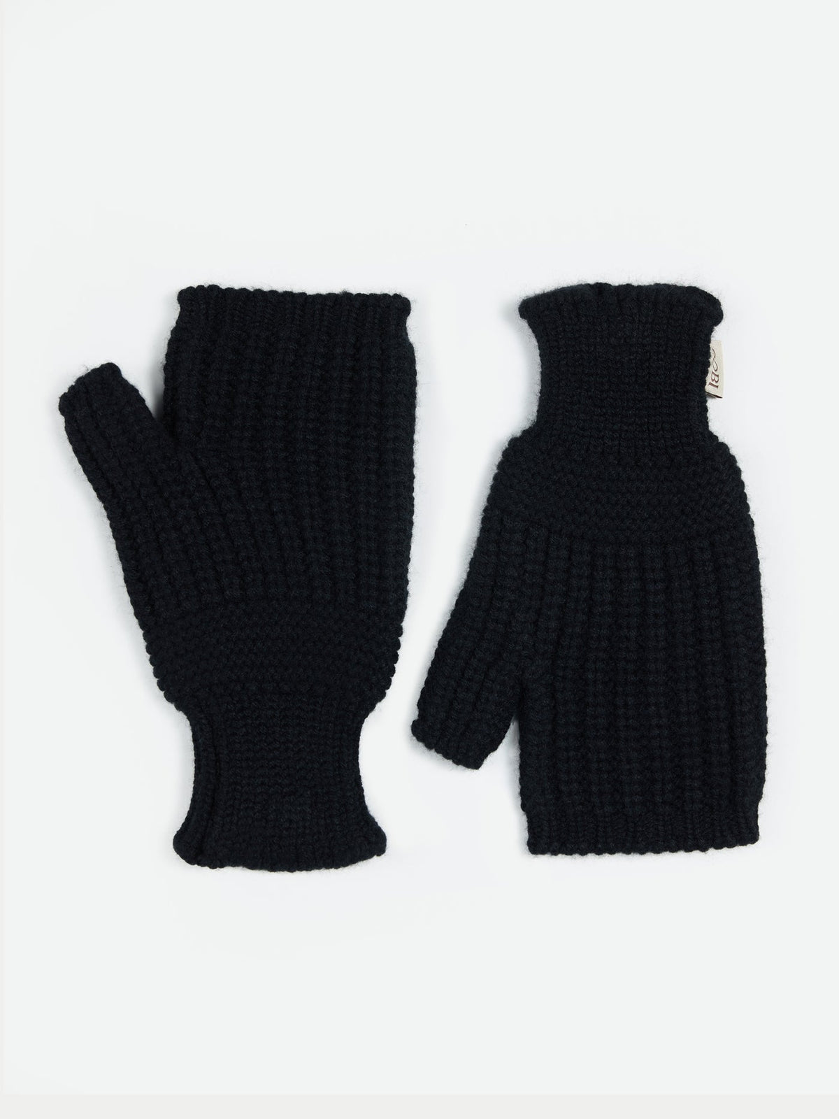 Rib-knit Cashmere Gloves — Black