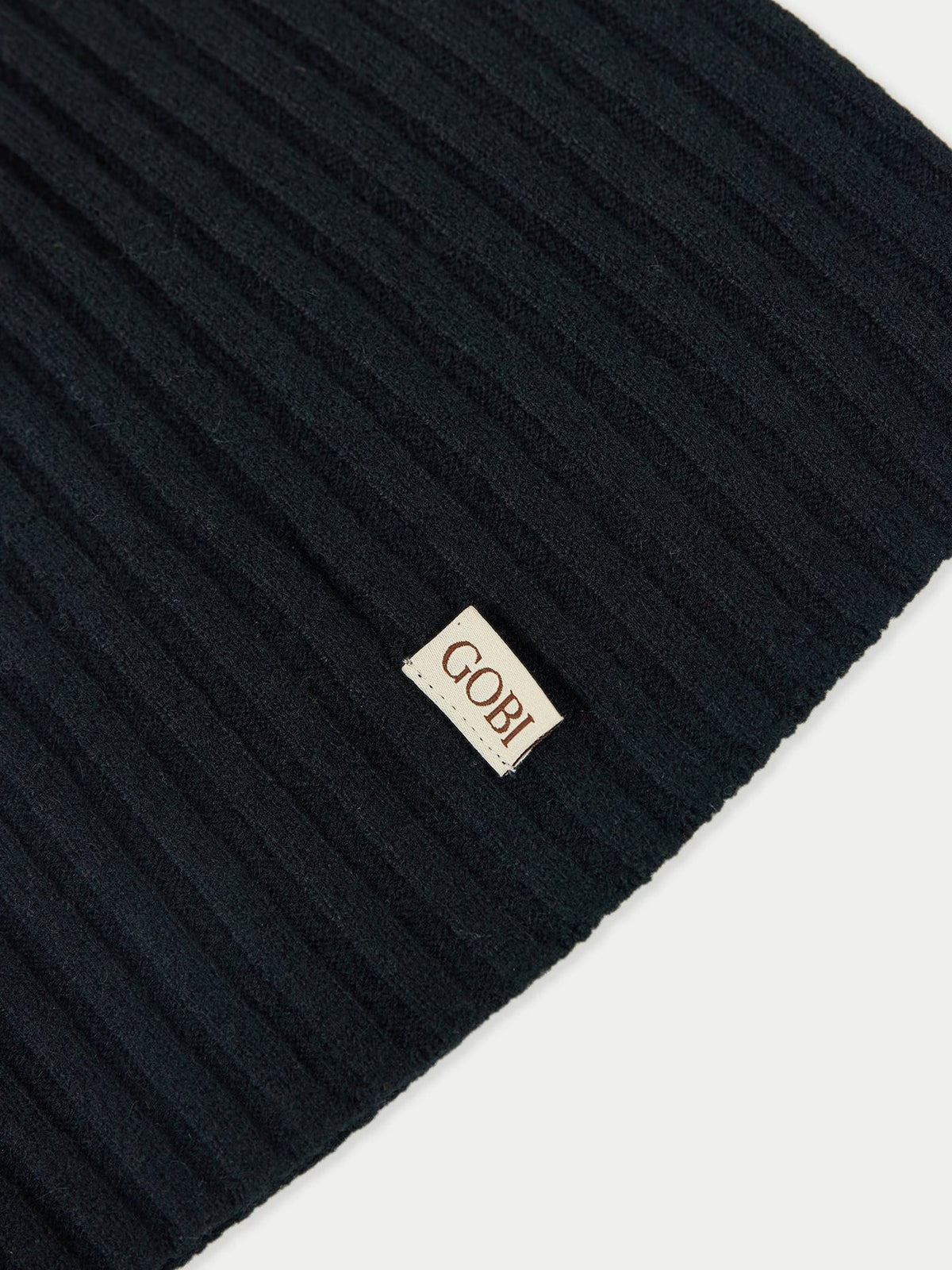 Cashmere Rib Knit Hat — Black