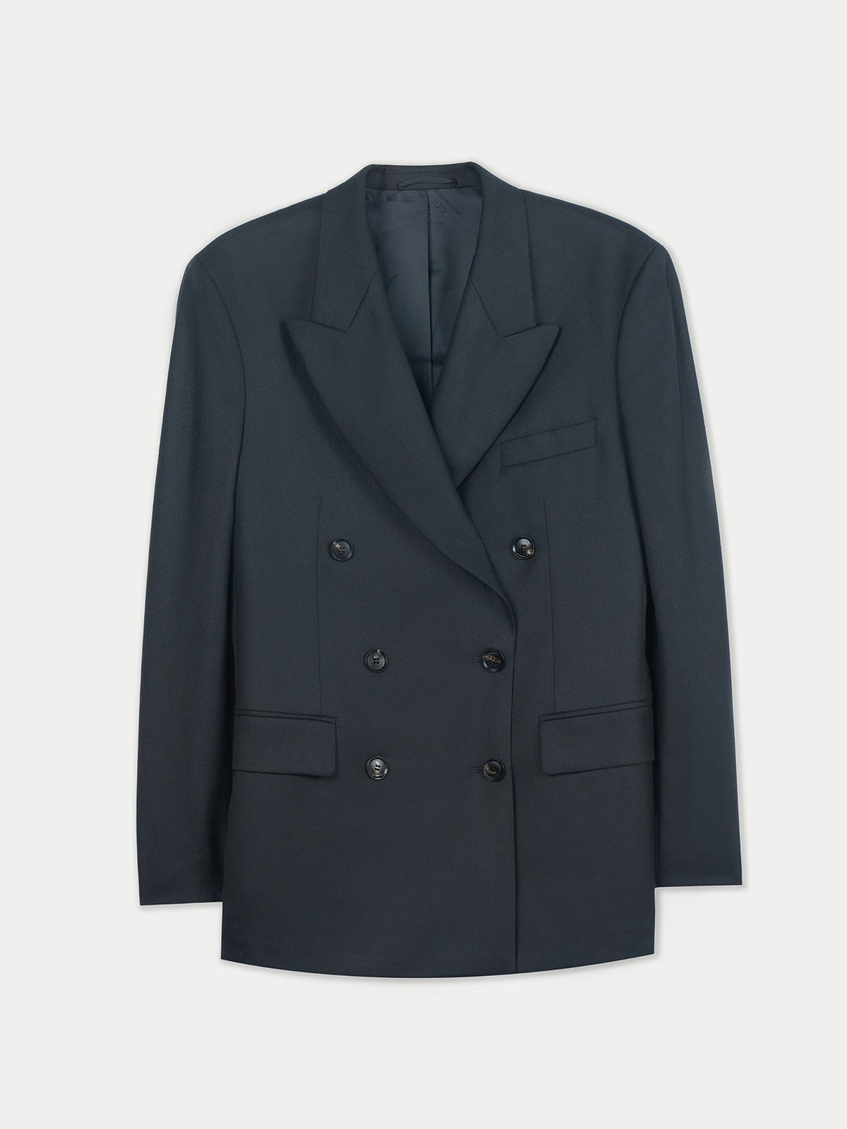 Double-breasted Cashmere Suit Blazer — Black