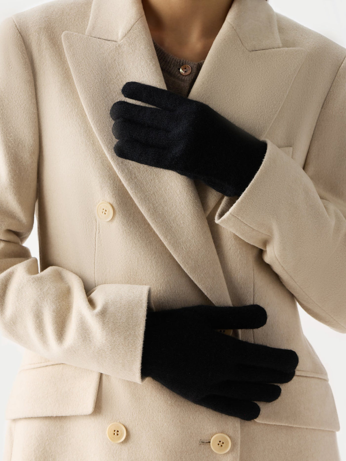 Essential Knit Cashmere Gloves — Black