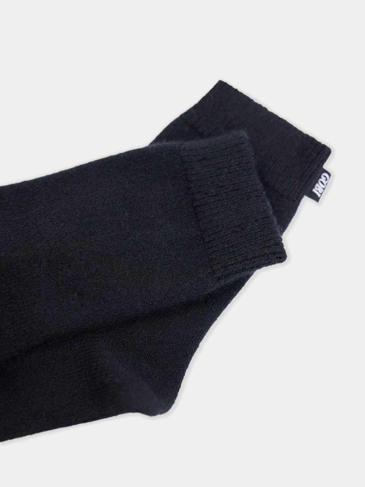 Unisex Cashmere Rib Knit Bed Socks — Black