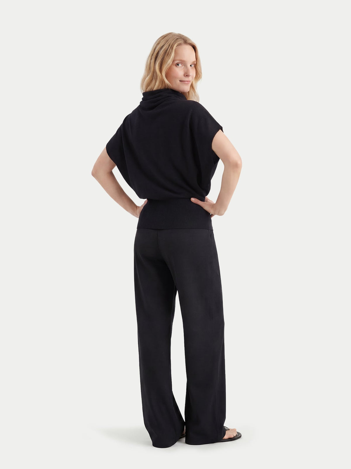 Cashmere Asymmetrical Top — Black