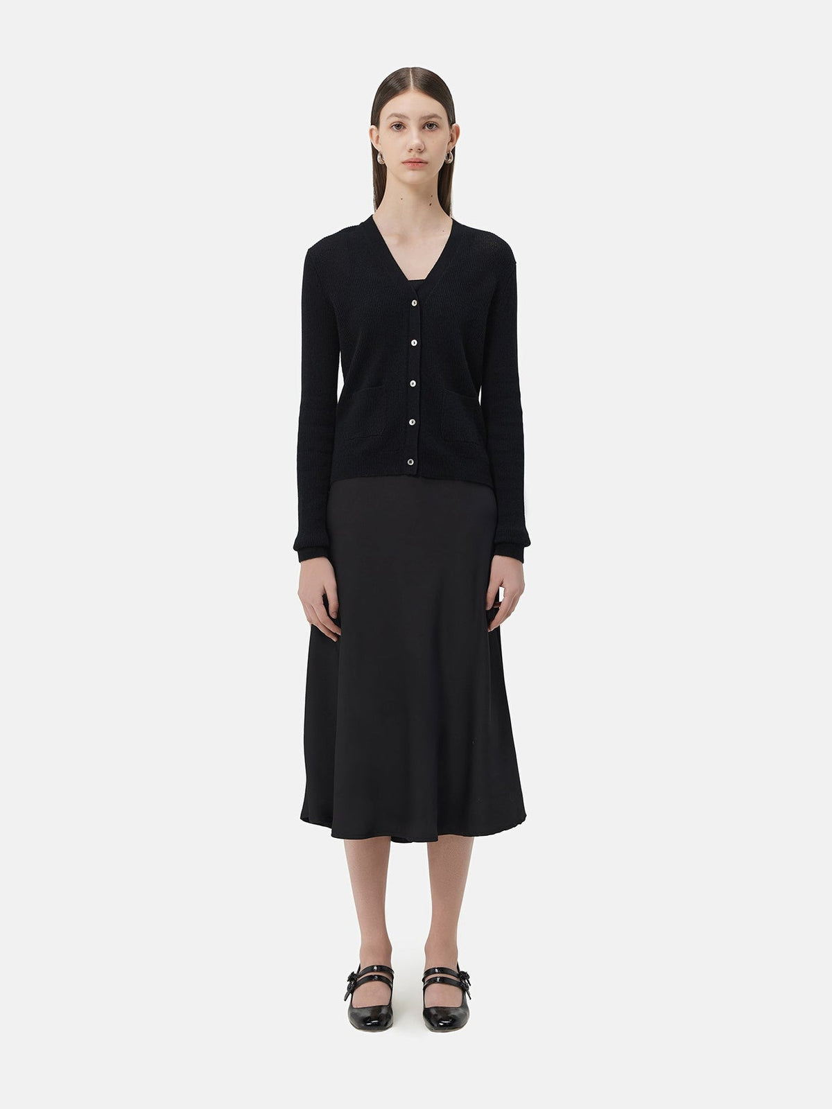 Lightweight Cashmere Cardigan — Black