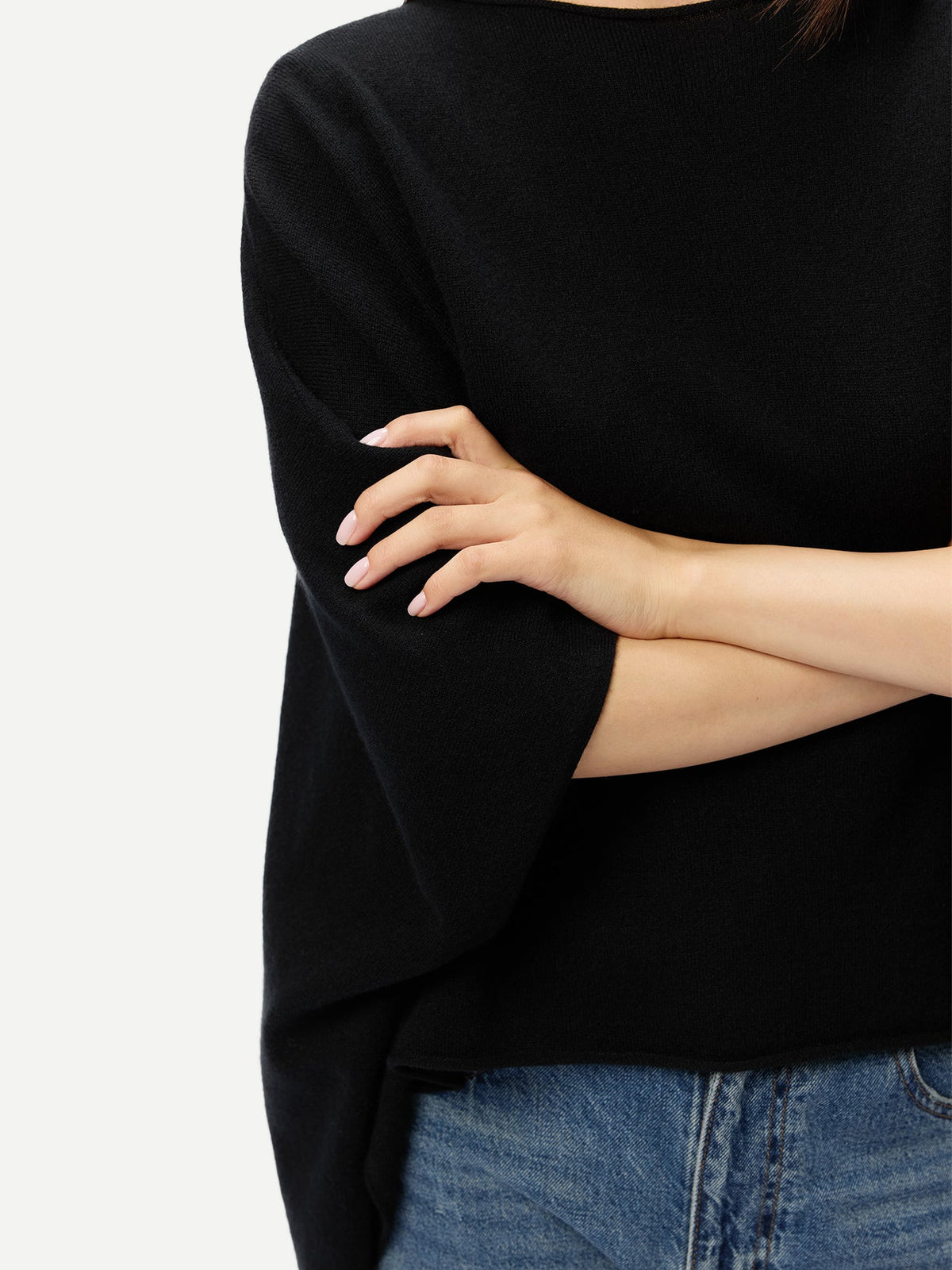 Timeless Knitted Poncho — Black