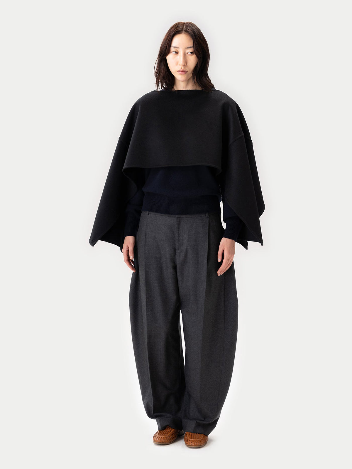 Versatile Cashmere Poncho — Black