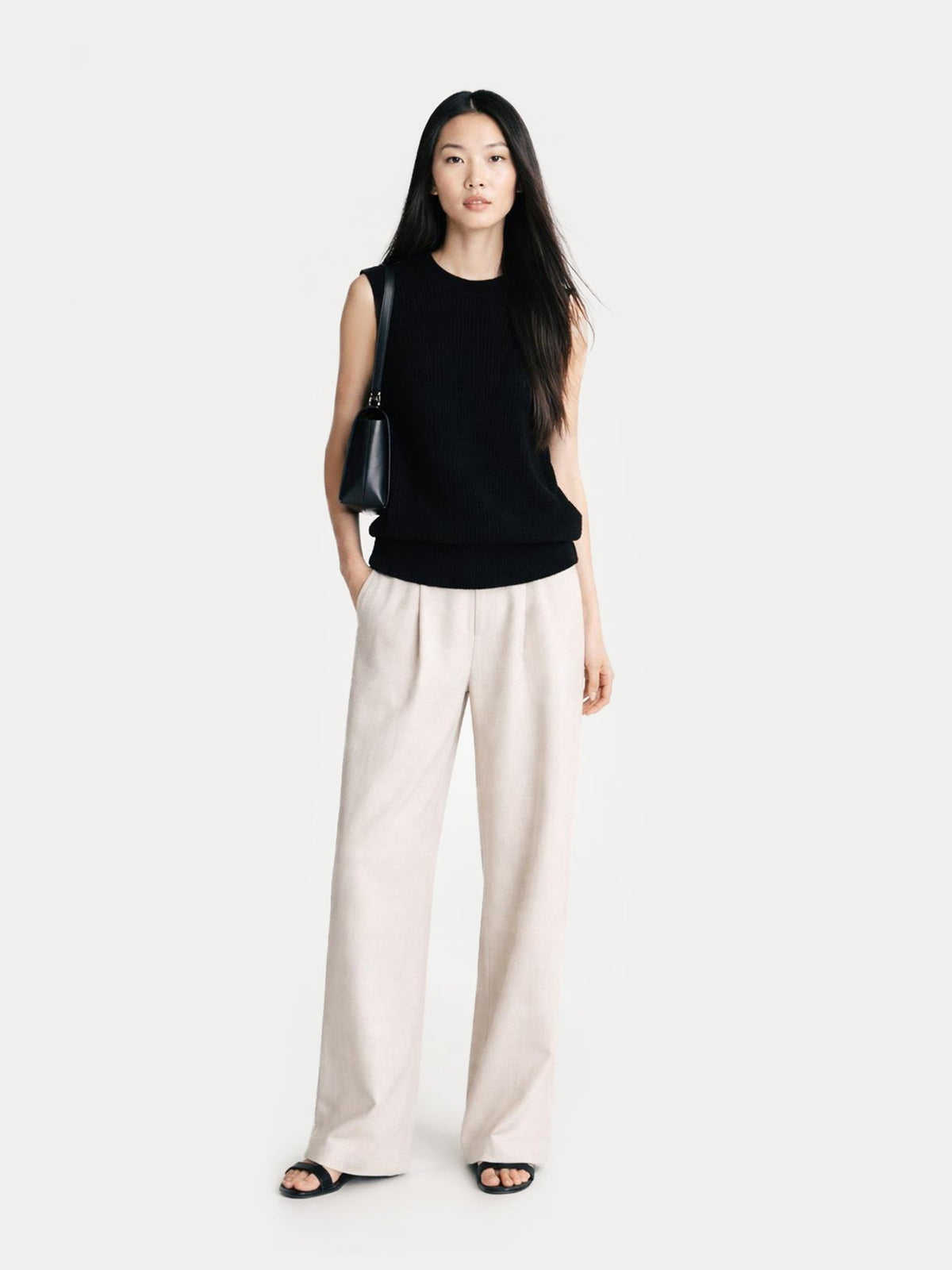 Timeless Cashmere Crewneck Vest — Black