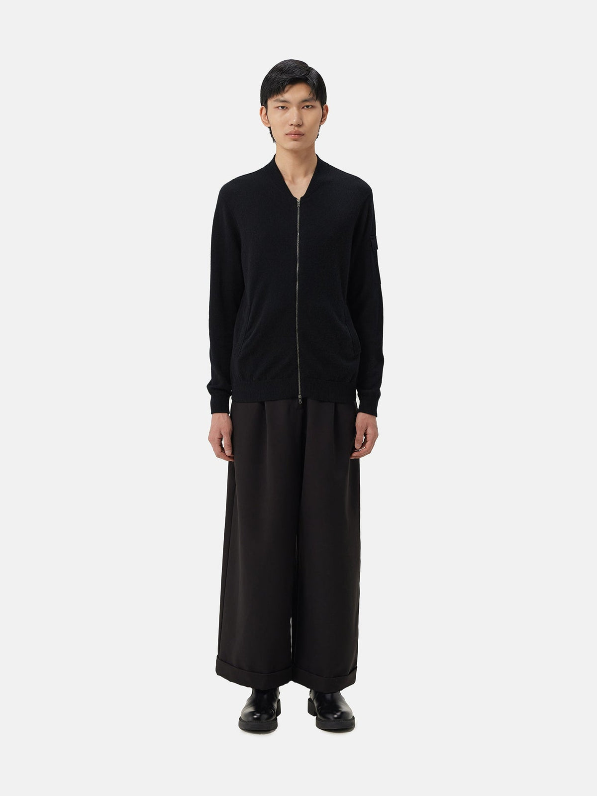 Cashmere Bomber — Black