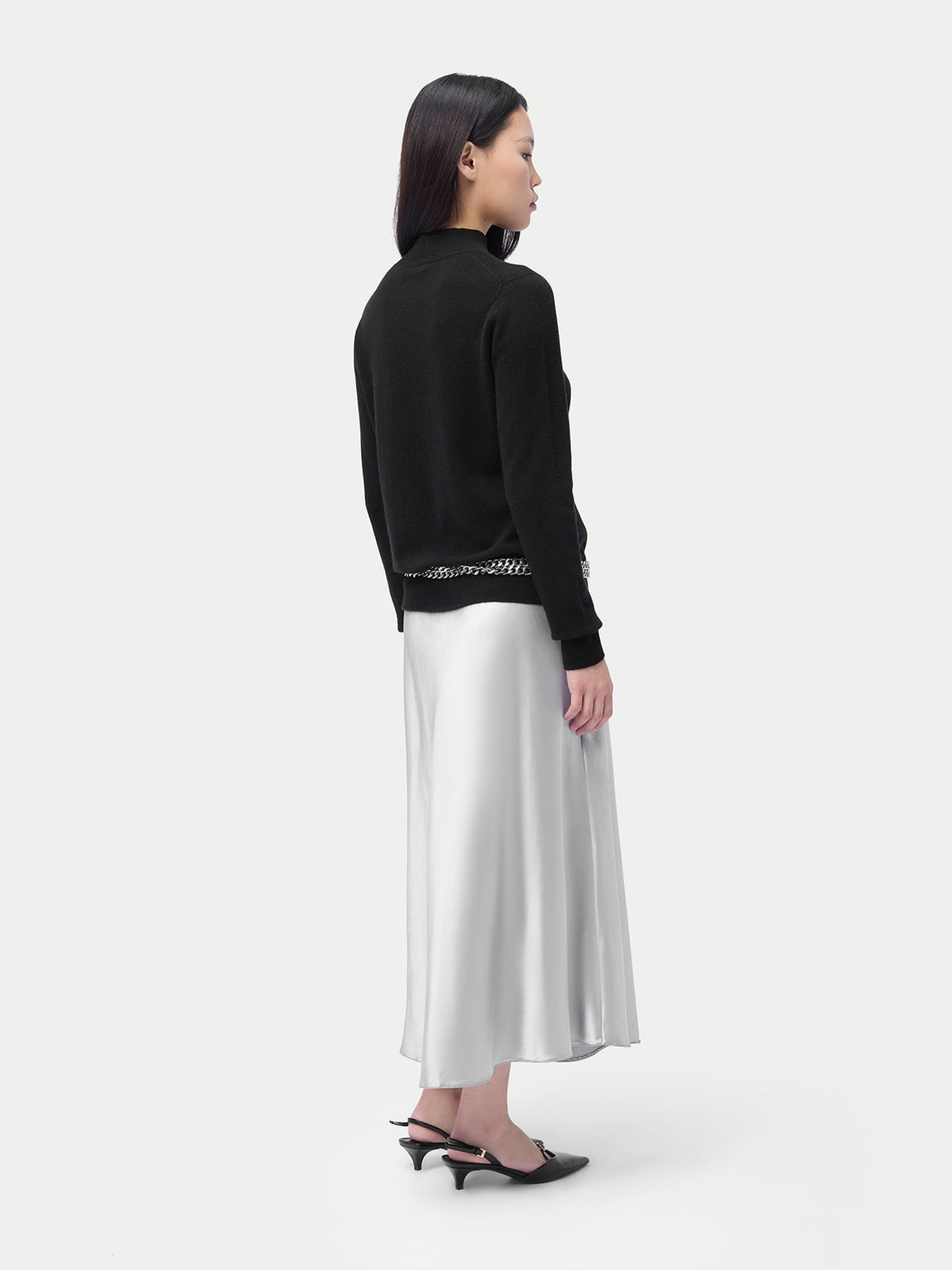 Essential Cashmere Mock Neck Sweater — Black