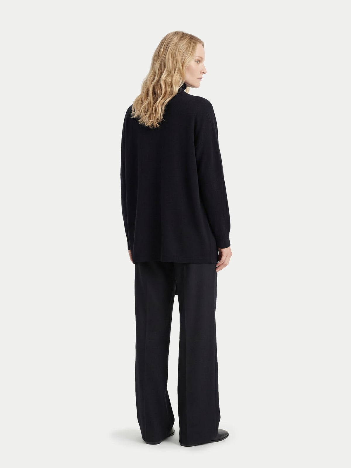 Cashmere Open-front Cardigan — Black