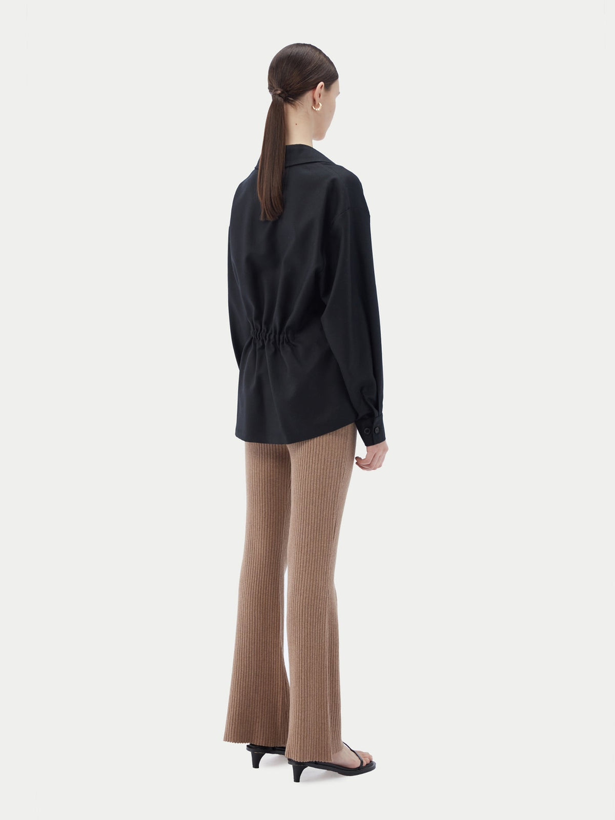 Cashmere Wrap Shirt — Black