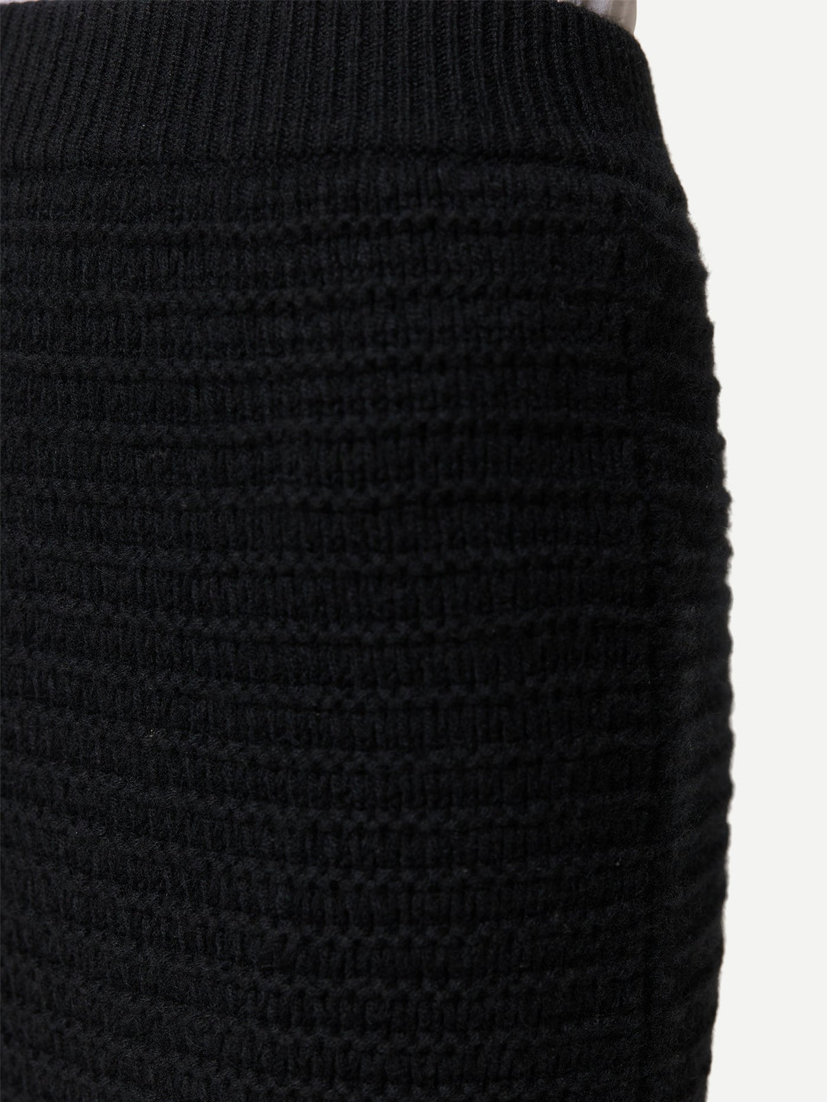 Natural Color Cashmere Sheath Skirt — Black