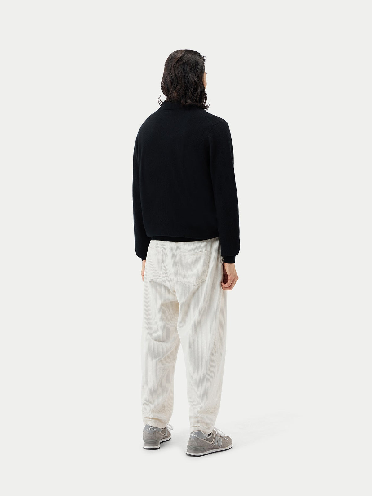Essential Cashmere Polo Sweater — Black