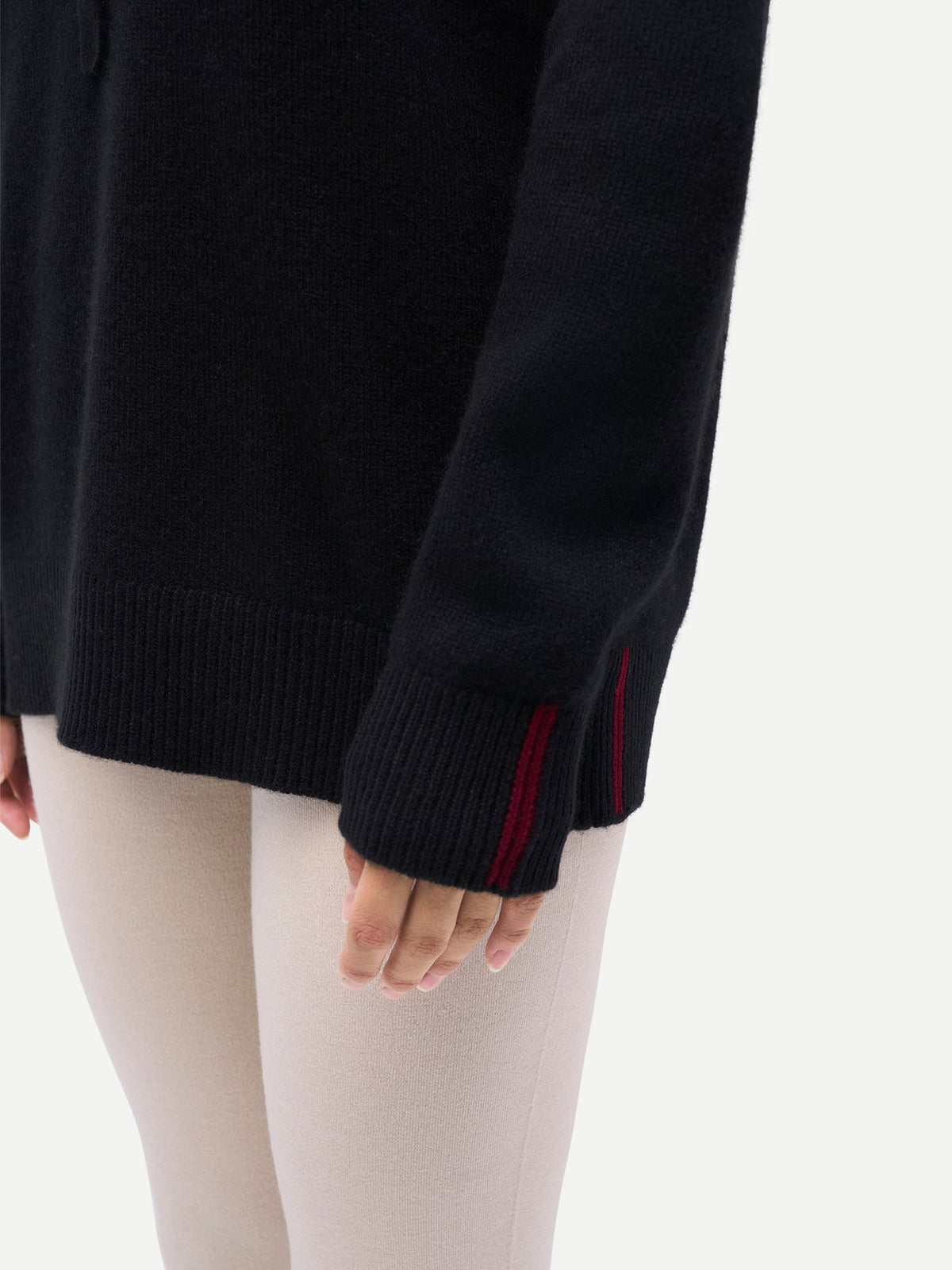 Cashmere Pullover Hoodie — Black