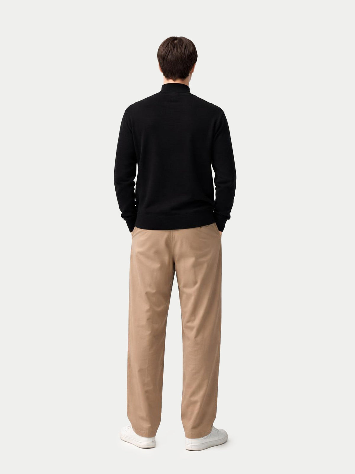 Timeless Mock Neck Cashmere Sweater — Black