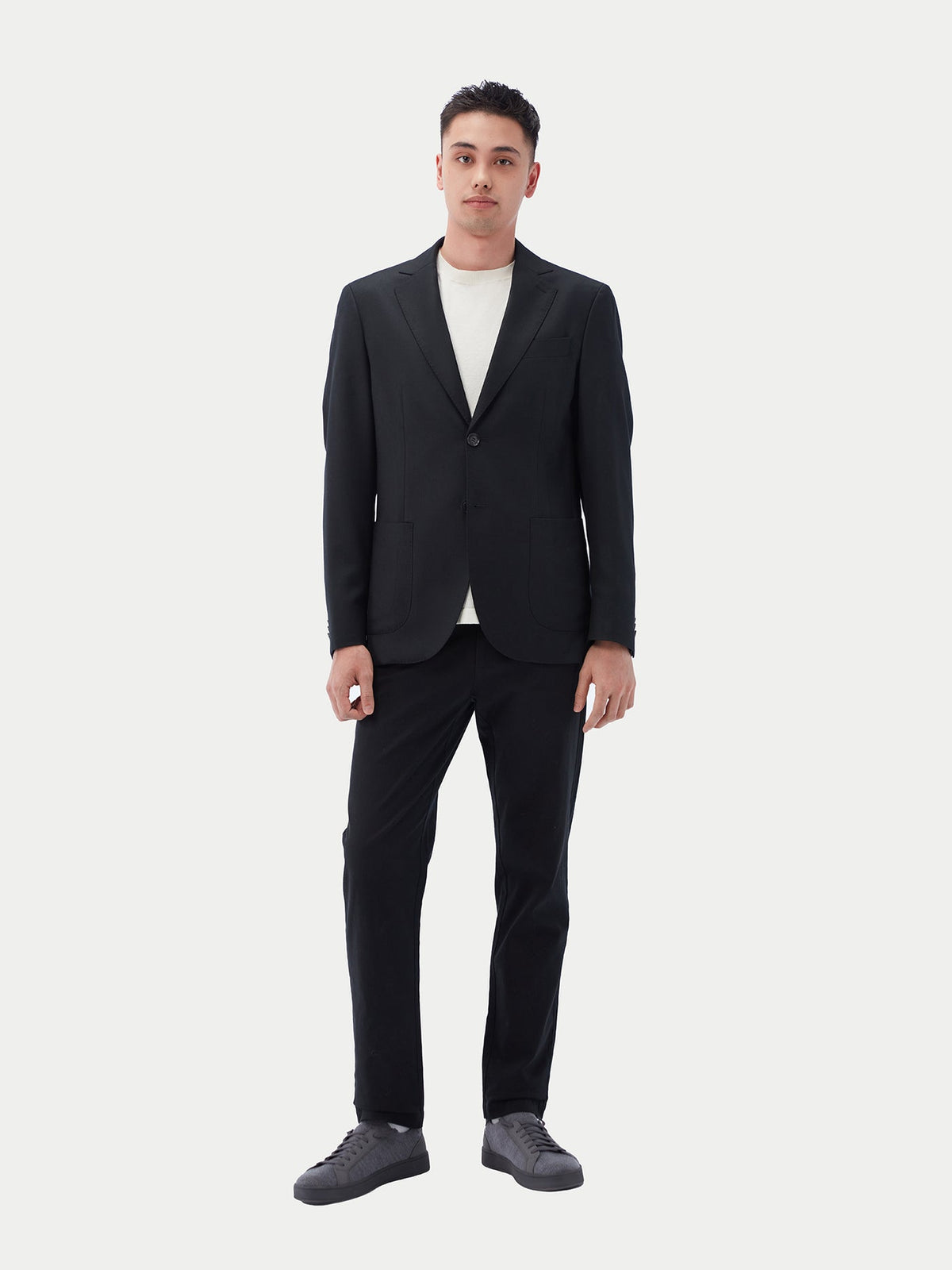 Men's Single-breasted Cashmere Blazer — Black