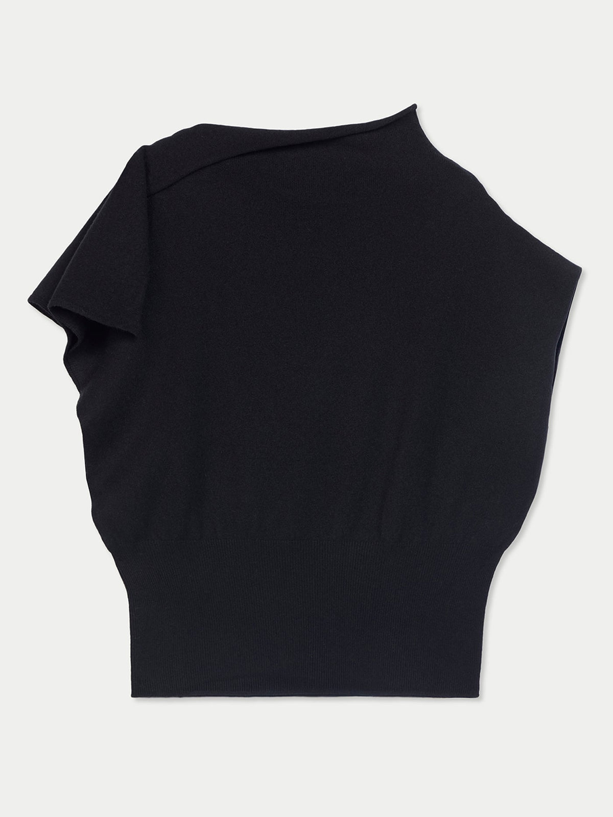 Cashmere Asymmetrical Top — Black