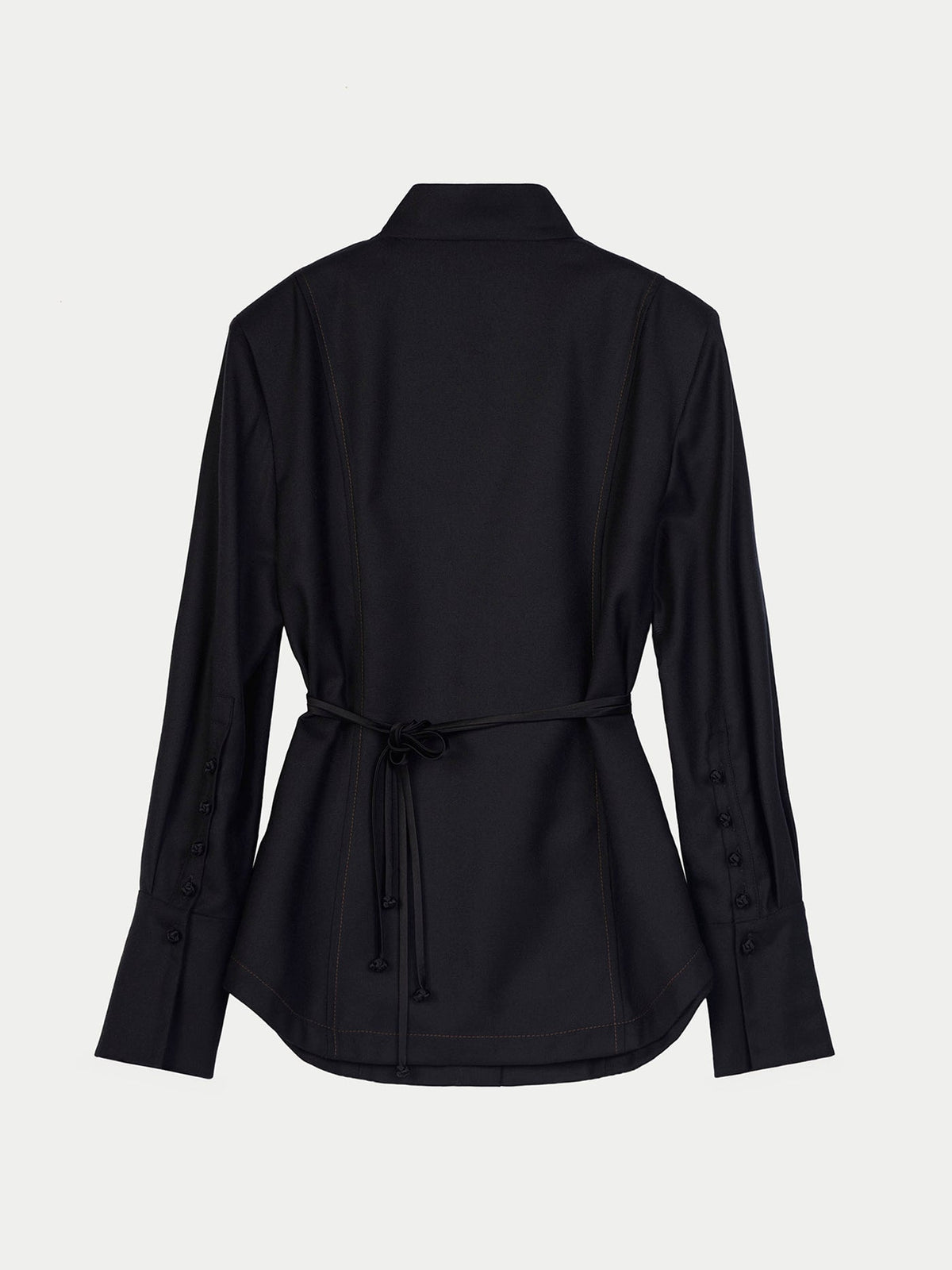 Cashmere Stand-collar Shirt — Black