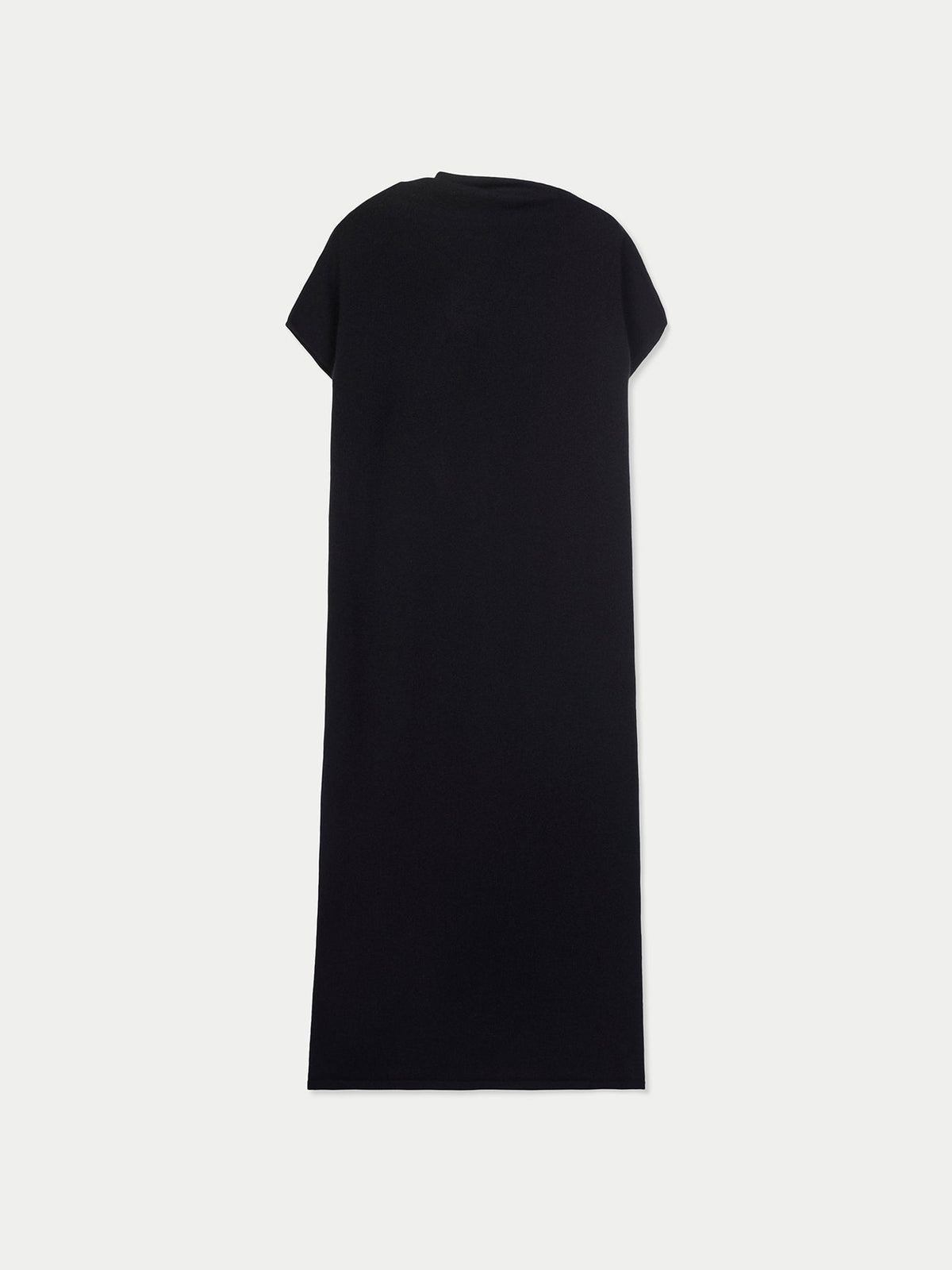 Cashmere Tie-neck Dress — Black
