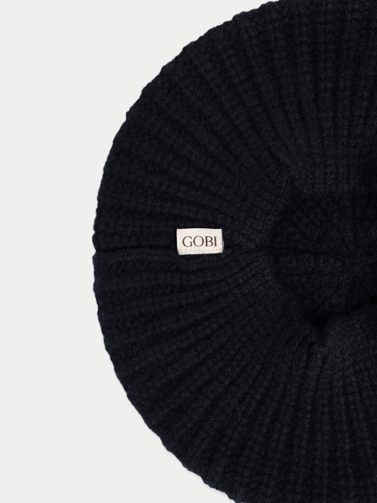 Textured Knit Beret — Black