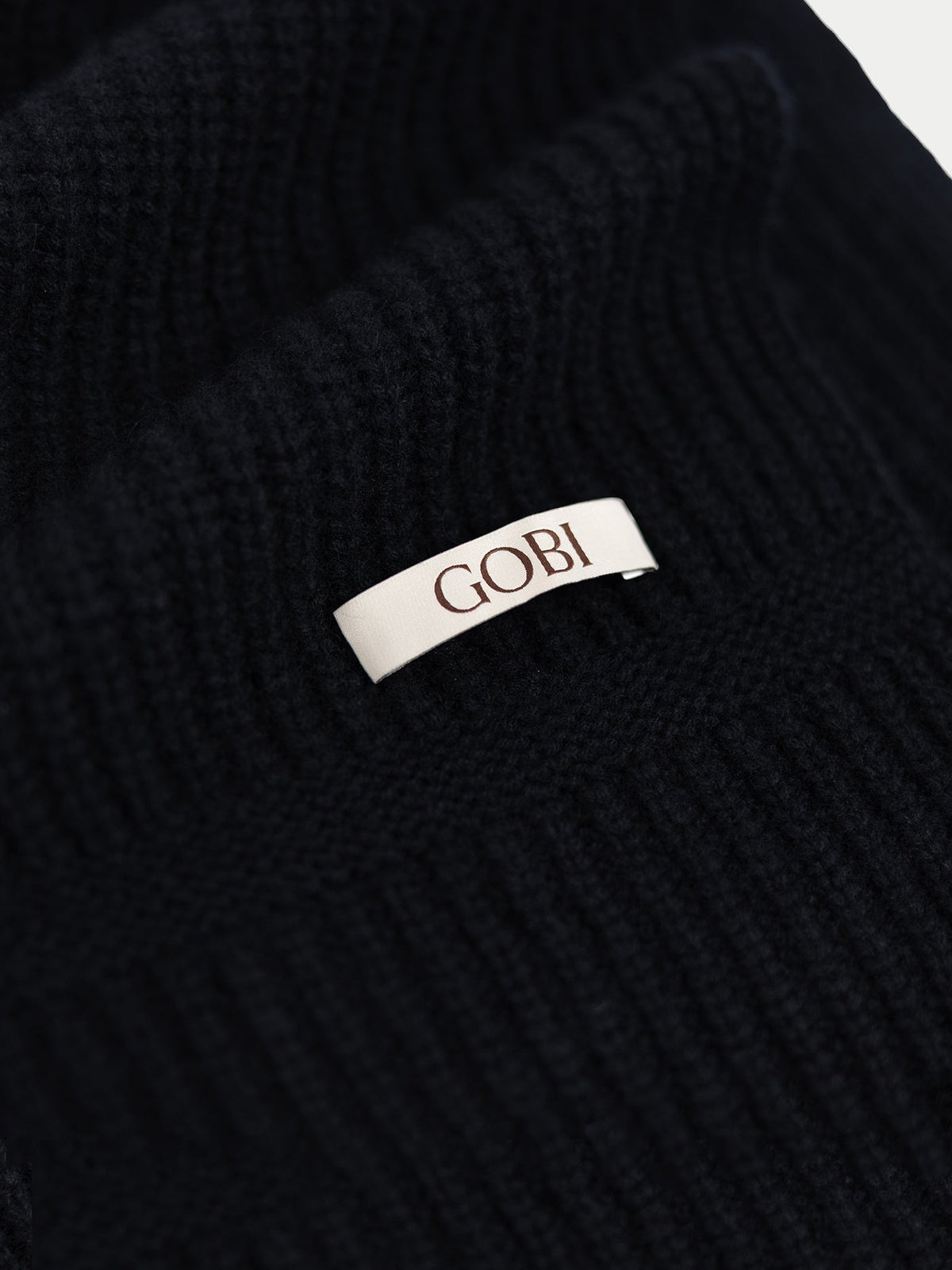 Rib-knit Cashmere Gloves — Black