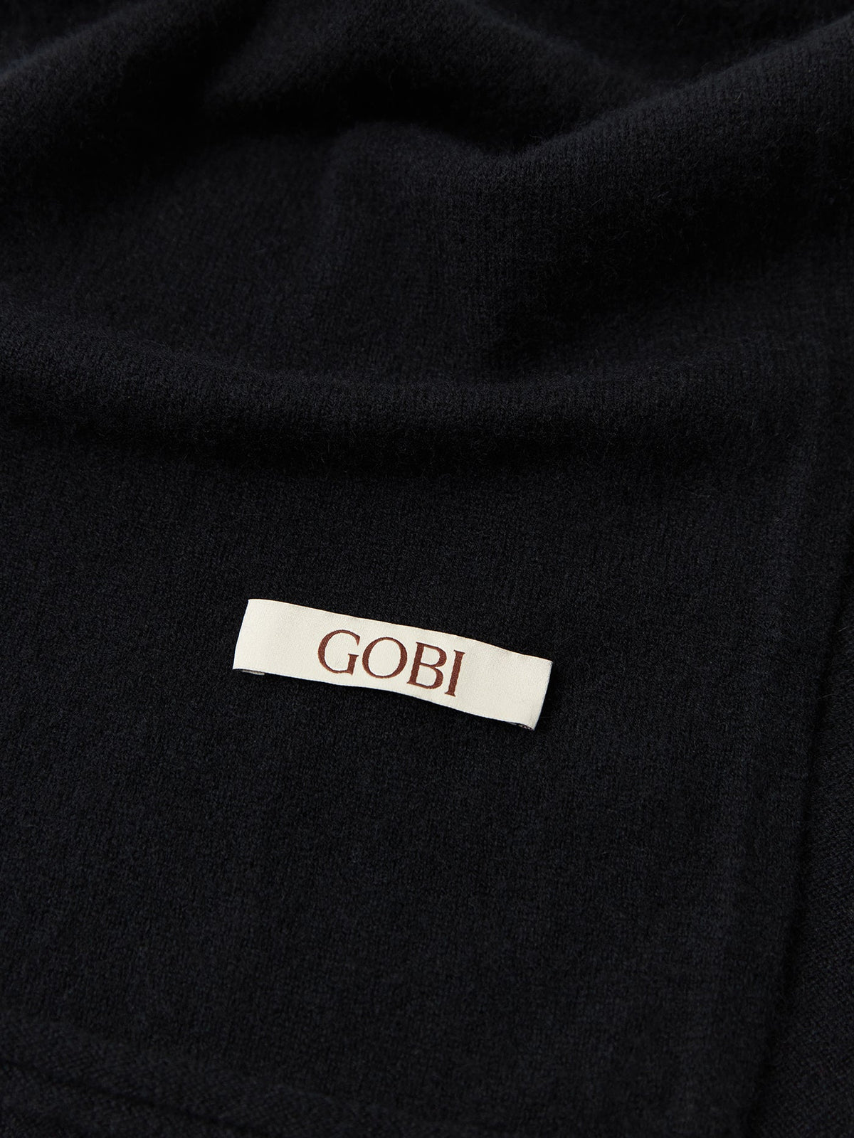 Cashmere Jersey Knit Scarf — Black