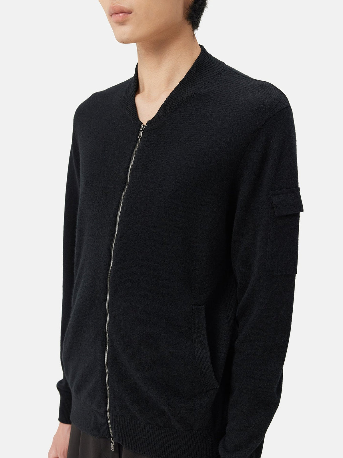 Cashmere Bomber — Black
