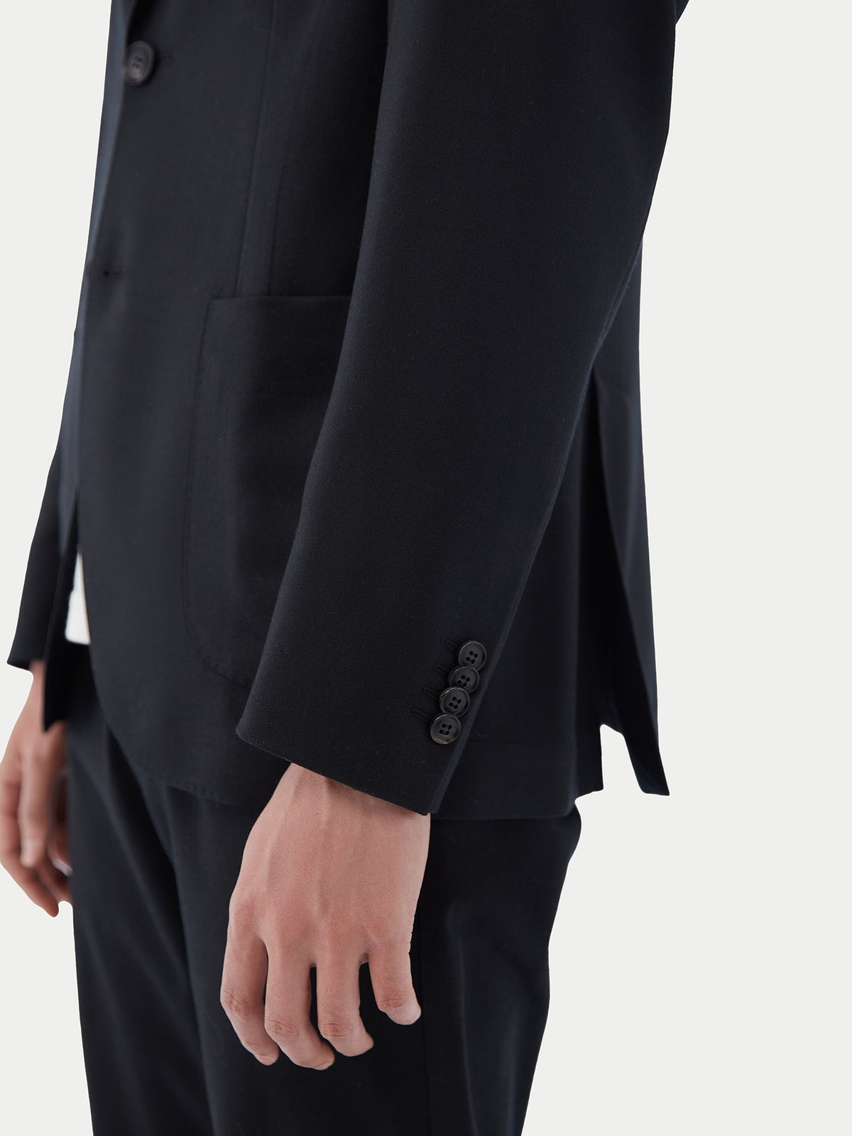 Men's Single-breasted Cashmere Blazer — Black