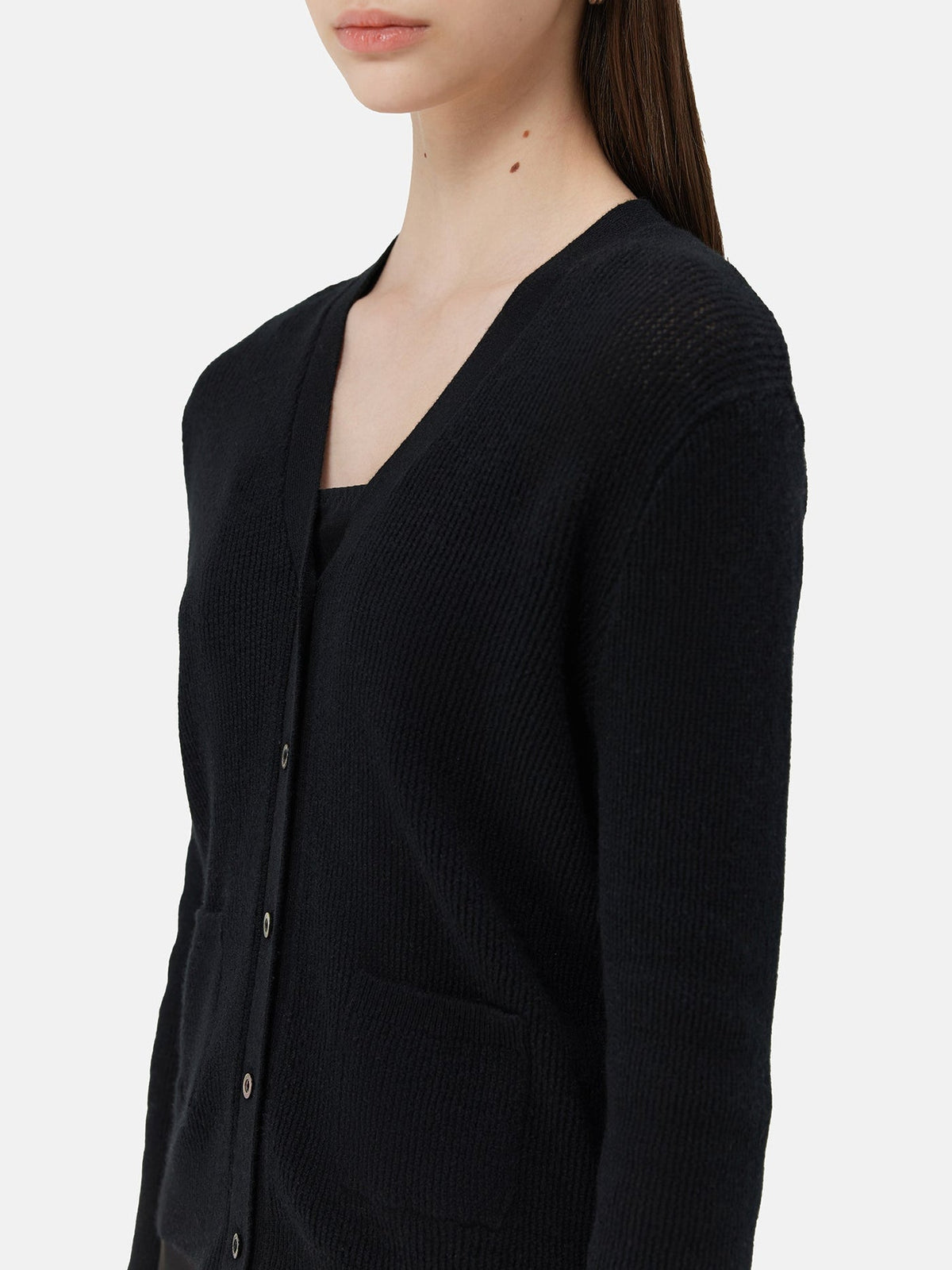 Lightweight Cashmere Cardigan — Black