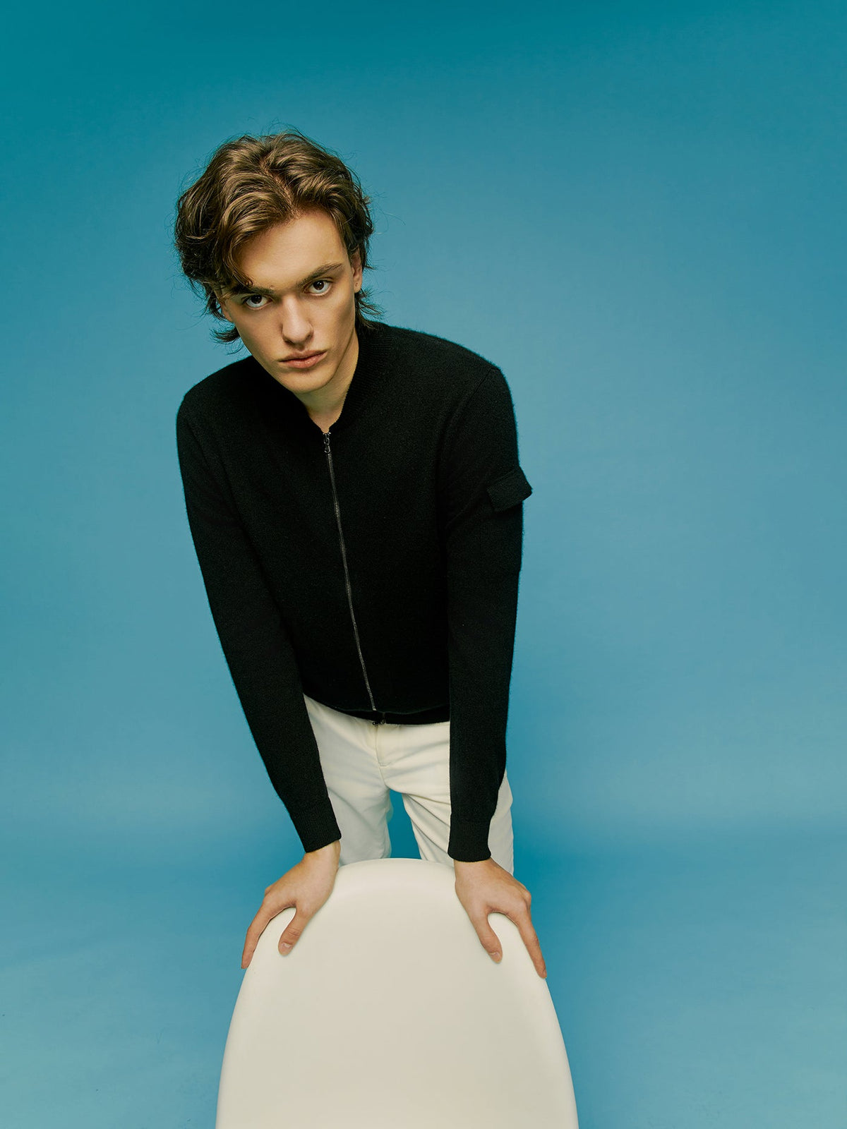 Cashmere Bomber — Black