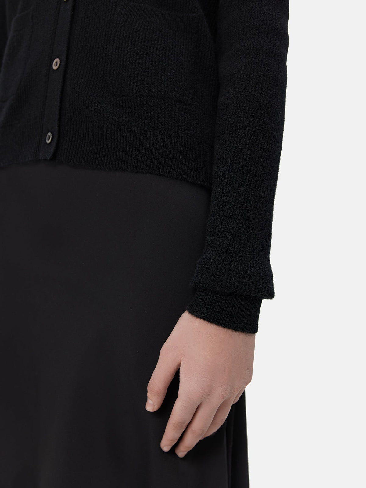 Lightweight Cashmere Cardigan — Black