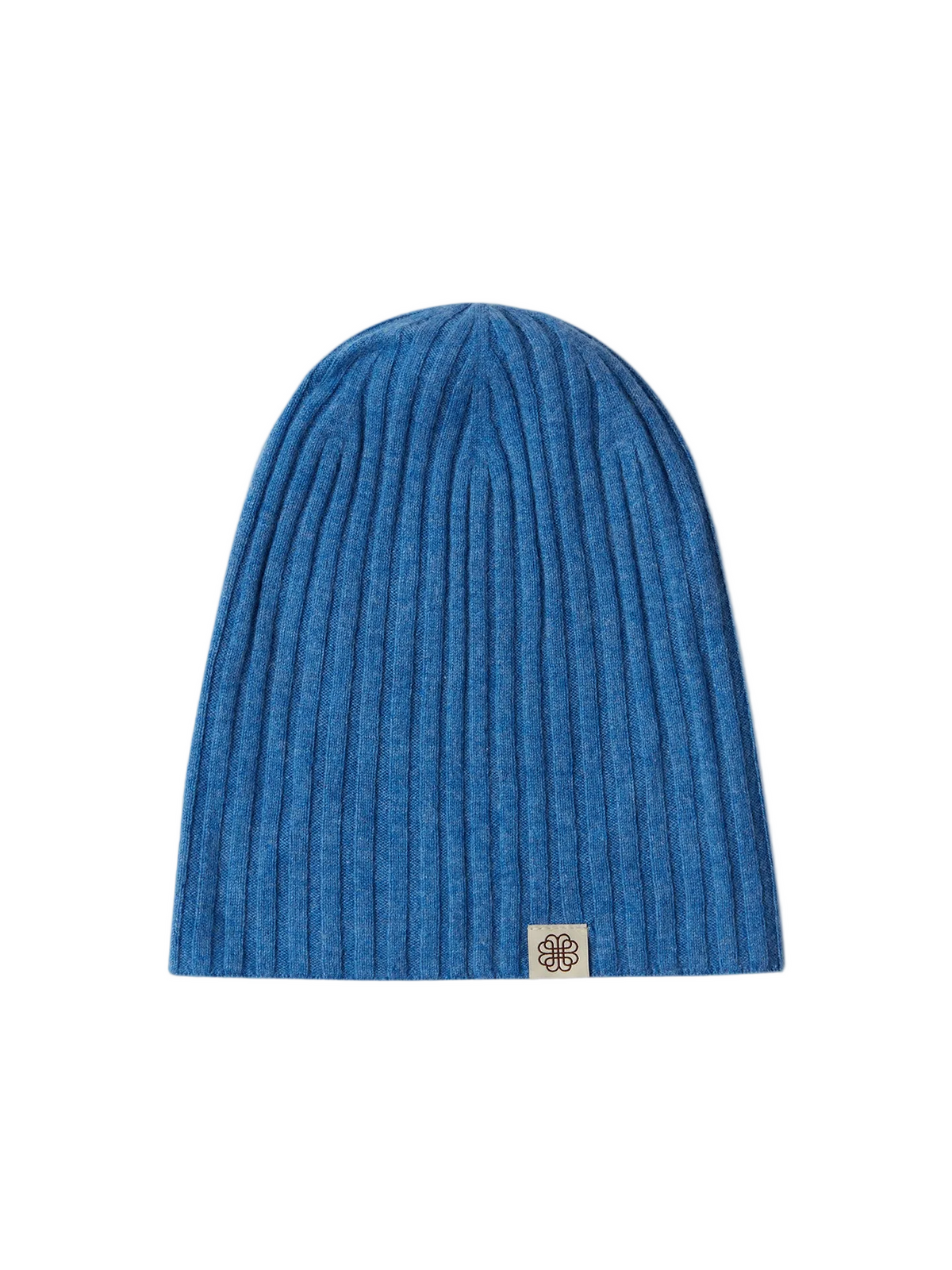 Cashmere Rib Knit Hat — Blue