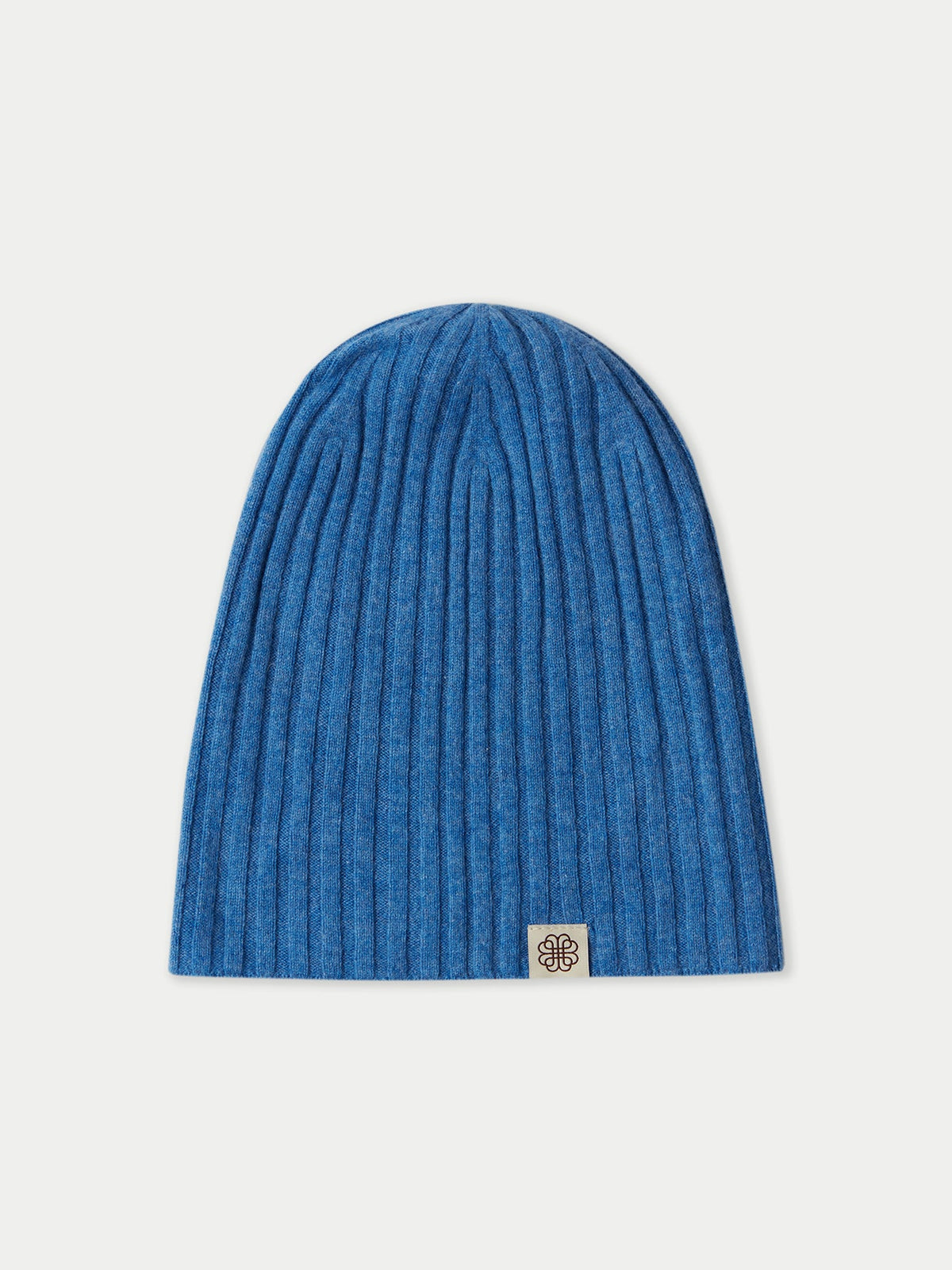 Cashmere Rib Knit Hat — Blue